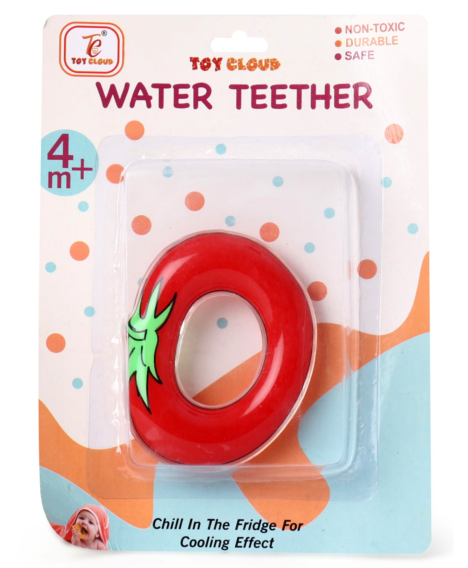 Toy Cloud Tomato Shape Natural Silicon Teether - Red-picture-16