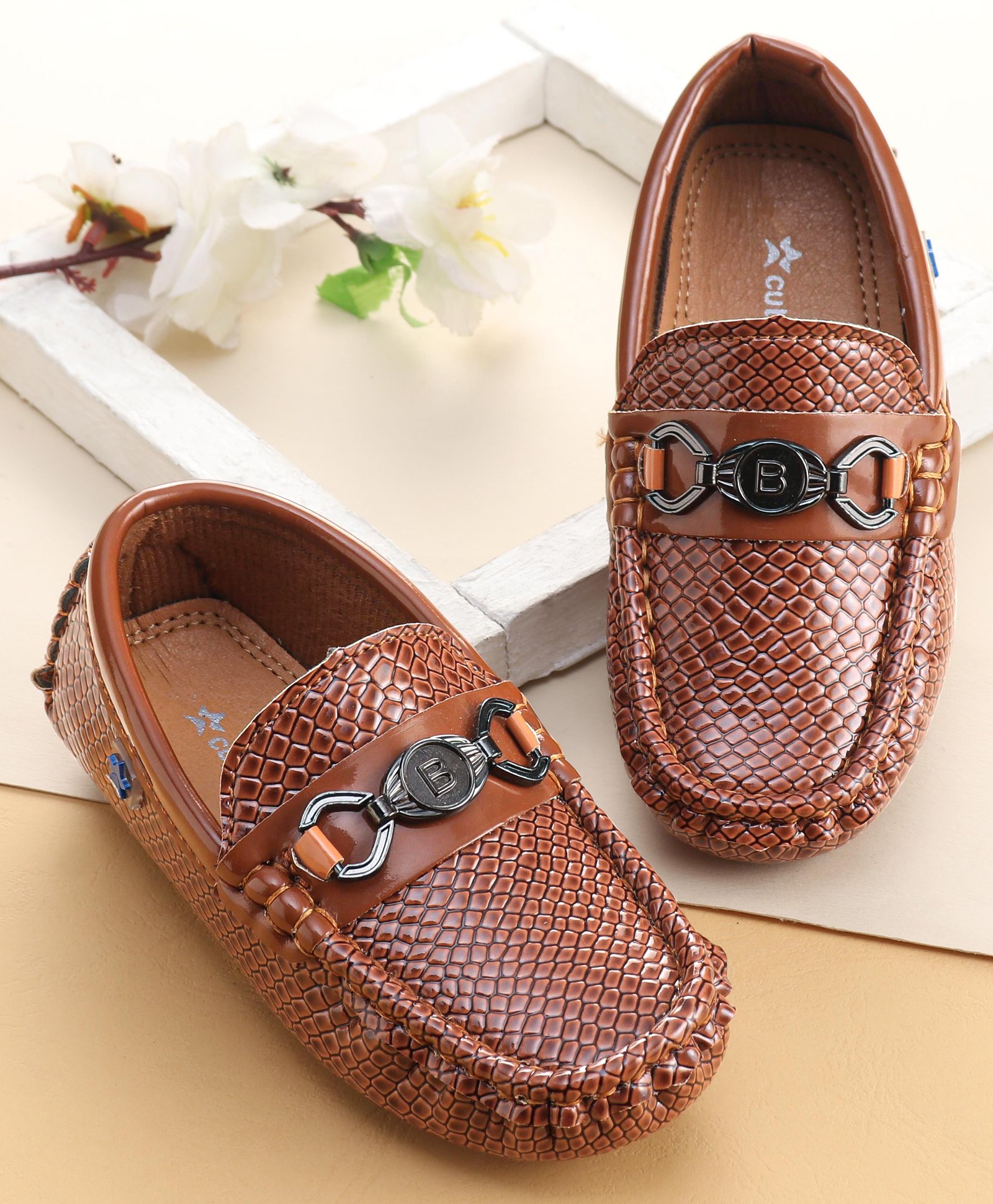 Cute Walk by Babyhug Slip On Formal Shoes- Brown-image-3