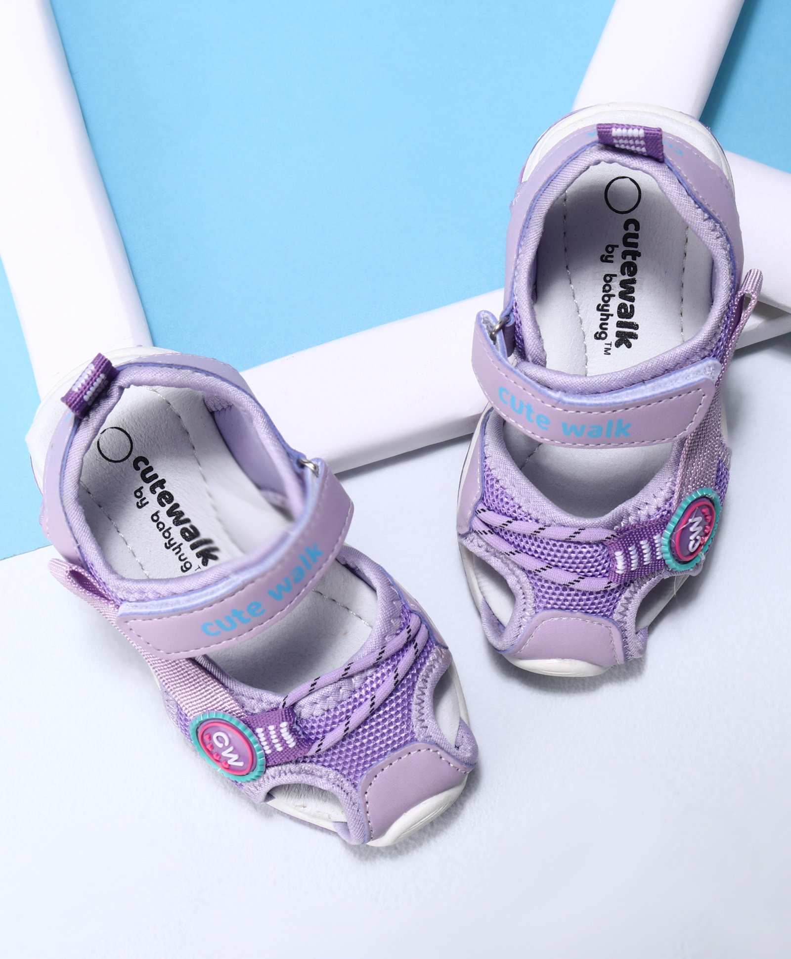Cute Walk by Babyhug Velcro Closure Sandals- Purple-picture-17
