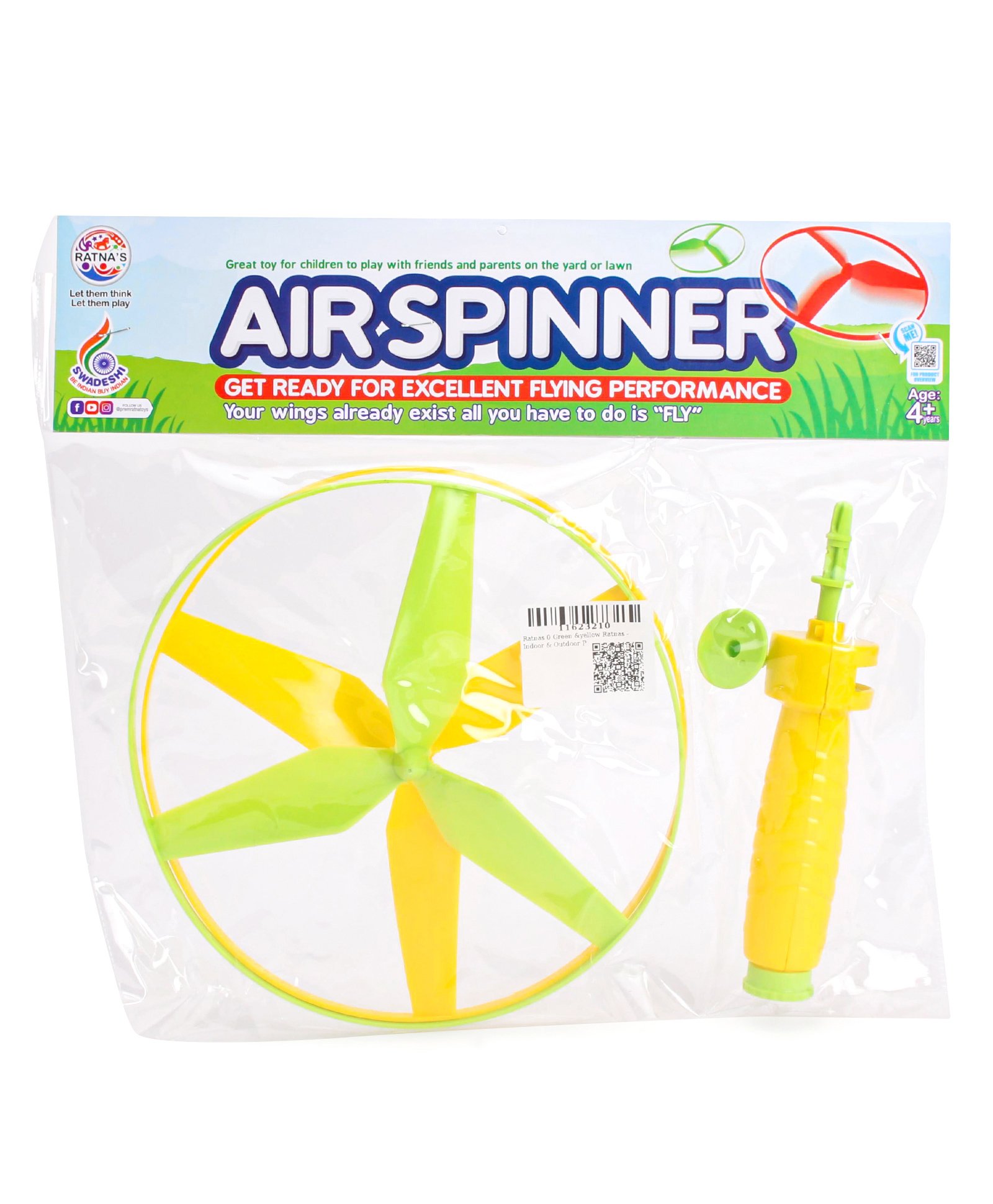Ratnas Air Spinner Toy- Yellow Green-picture-29