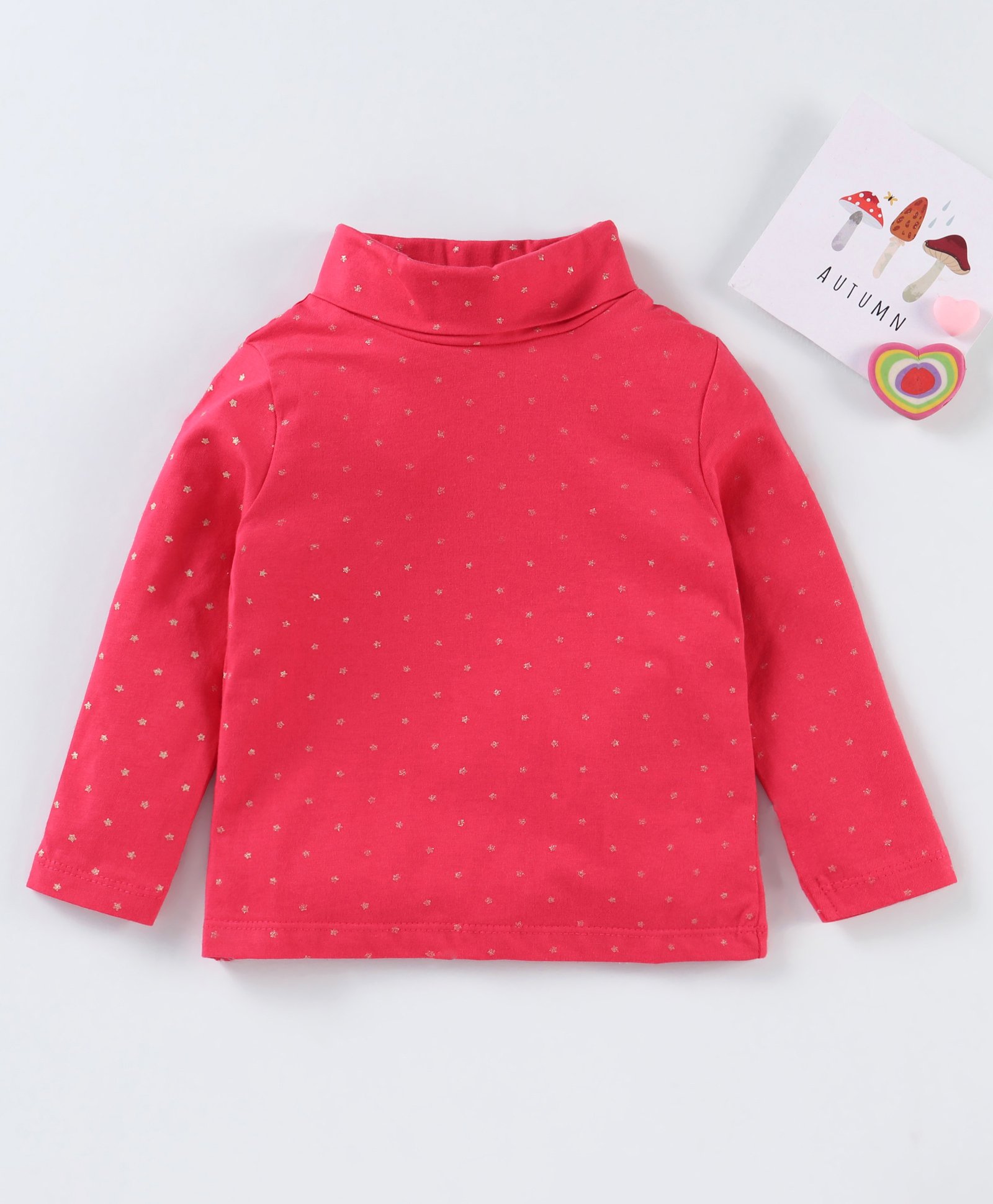 Babyhug Full Sleeves Cotton Lycra Skivi Top Foil Print- Red-image-32