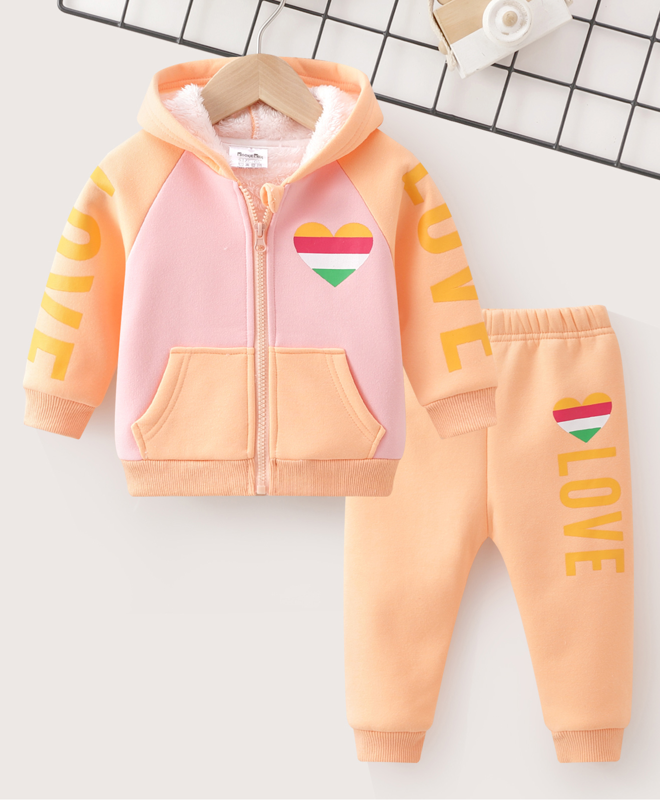 Kookie Kids Full Sleeves Winter Wear Suit - Orange-picture-26