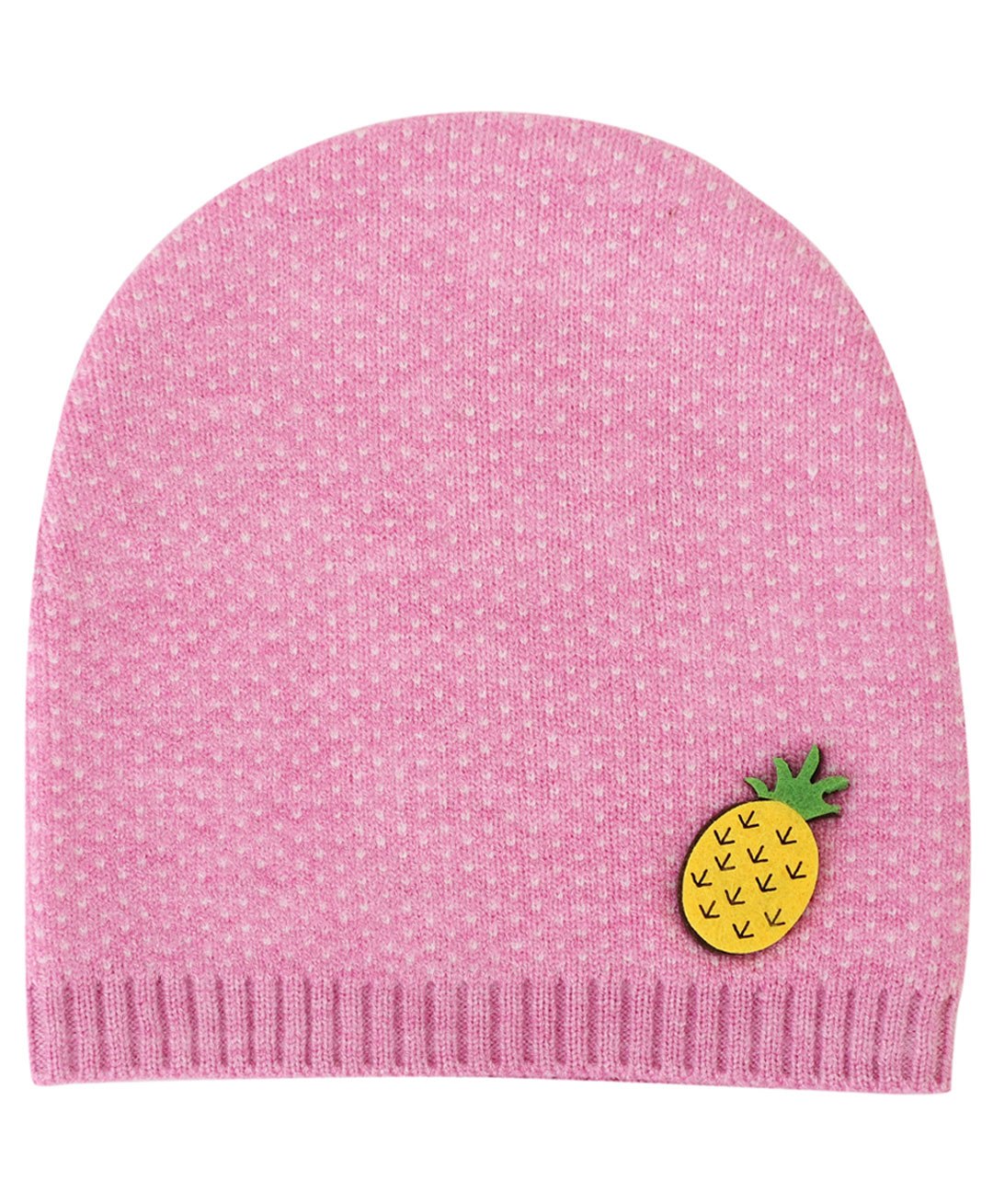 Kid-O-World Pineapple Patched Polka Beanie - Pink-image-10