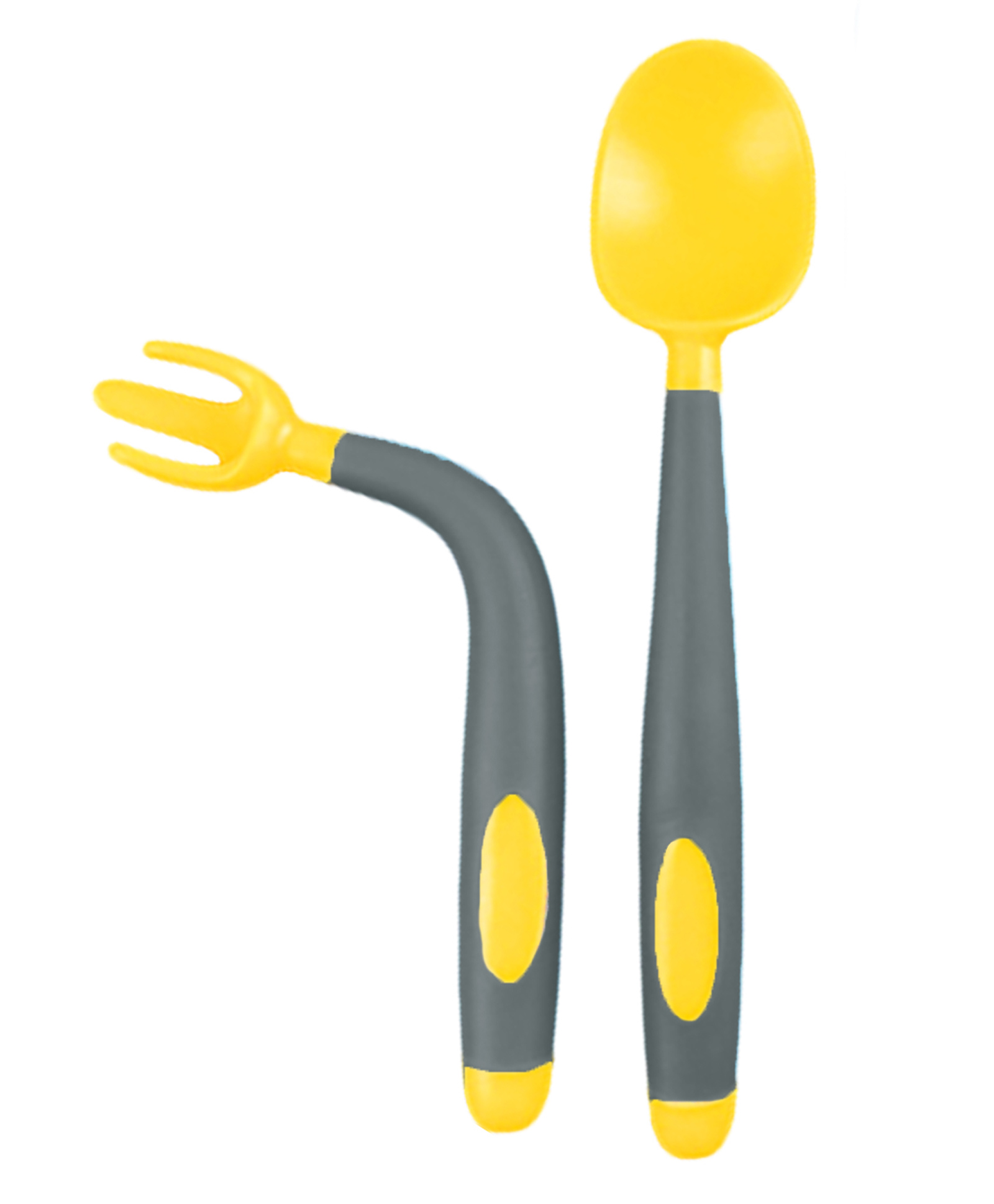 SYGA Infant Baby Fork And Spoon Set Anti-Choke Self Feeding Accessories Pack of 2 -  Yellow-image-24