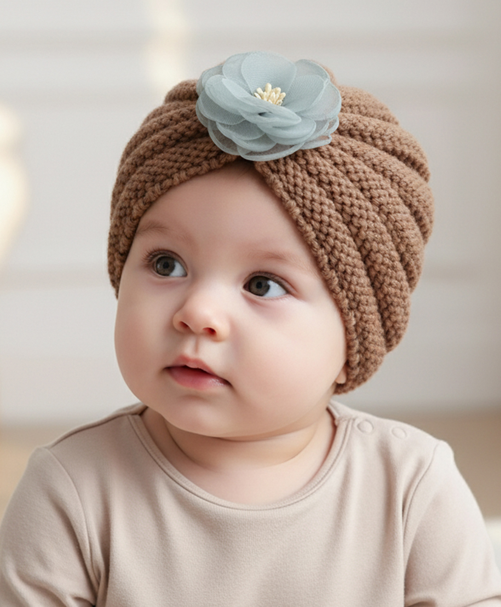 SYGA Kids Winter Handmade Warm Wool Turban - Yellow-picture-21