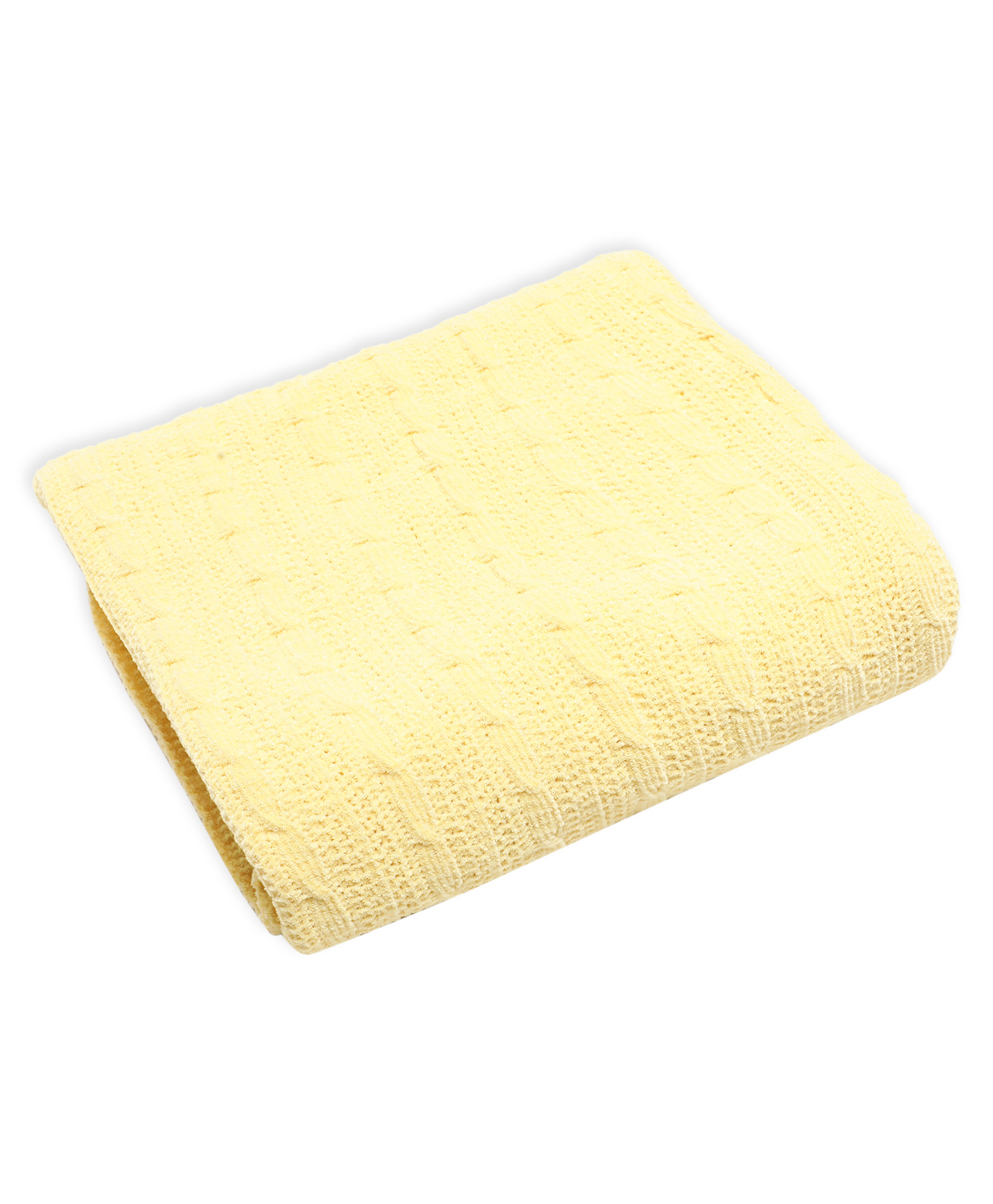 Mi Arcus Cozy Chenille Knitted Blanket- Yellow-image-1