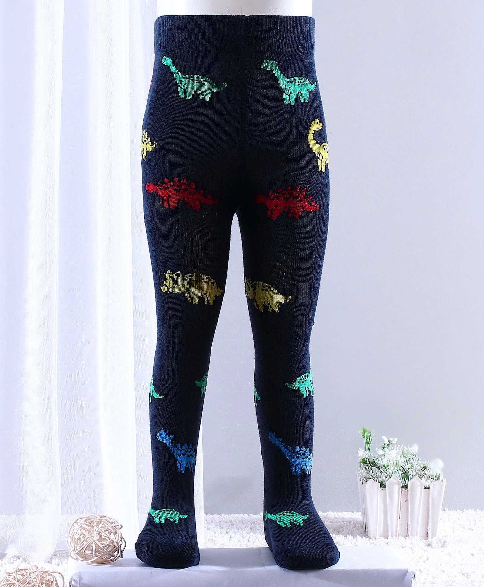 Mustang Footed Tights Dino Design - Navy Blue-image-21