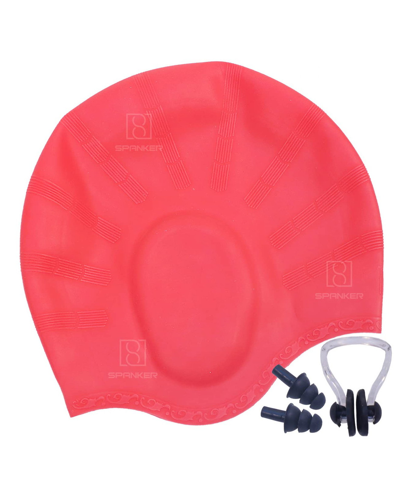 Spanker Swim Cap with 3D Ear Protection - Red-image-30