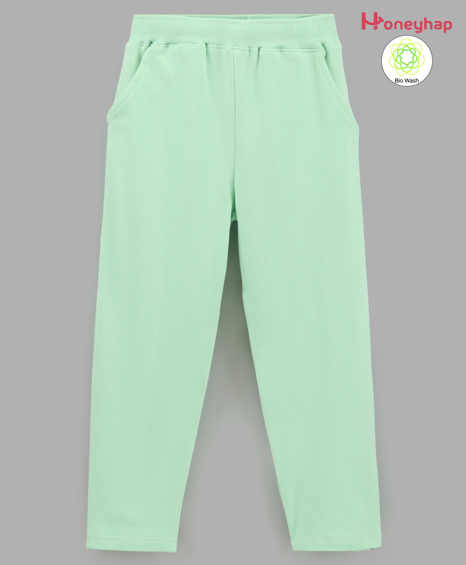 Honeyhap Premium Cotton Super Stretch Terry Bio Washed Full Length Lounge Pant Solid - Pastel Green-image-34