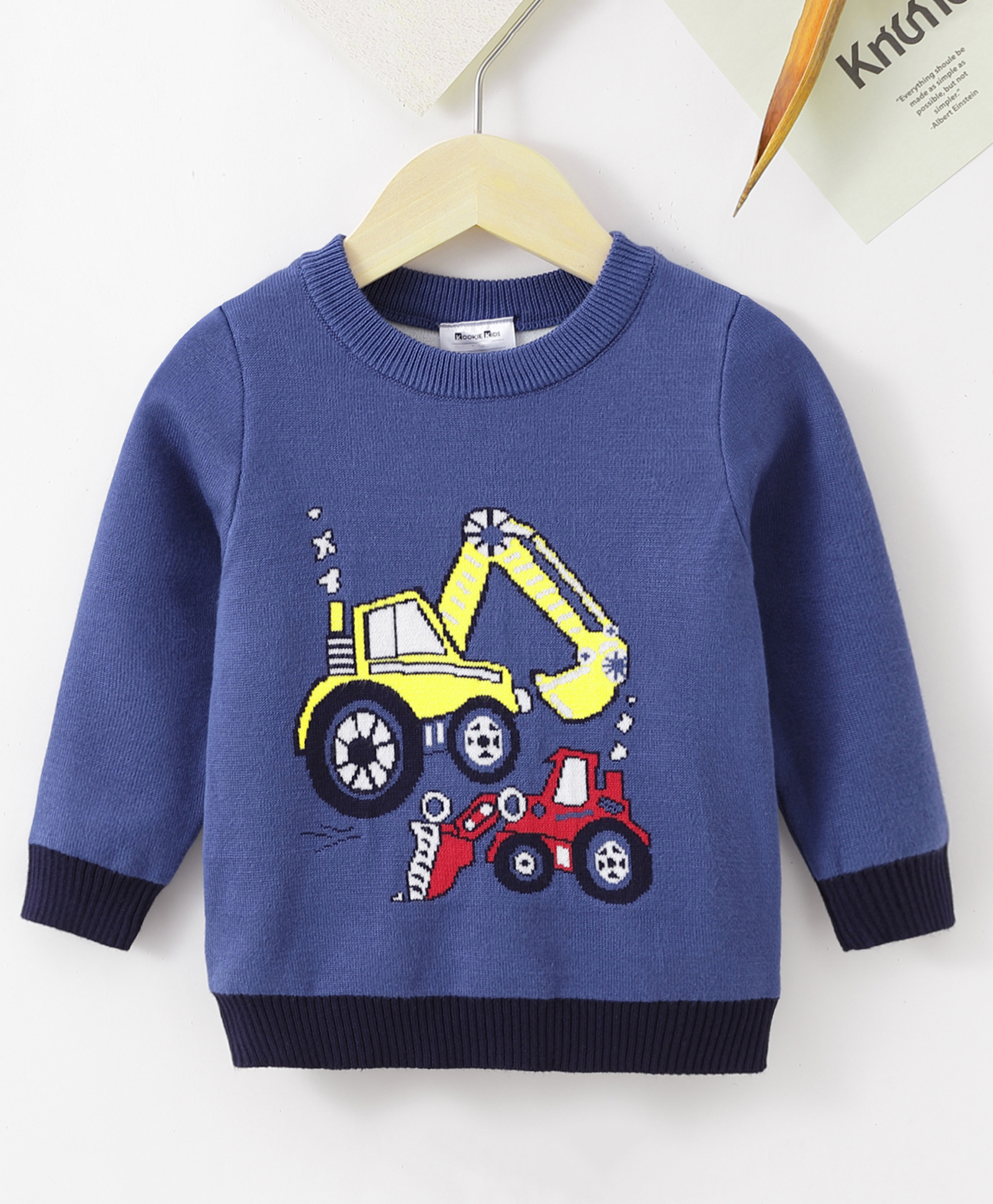 Kookie Kids Full Sleeves Pullover JCB Design - Blue-image-30