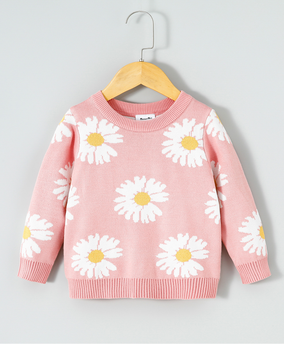 Kookie Kids Full Sleeves Pullovers Floral Designs - Pink-picture-25