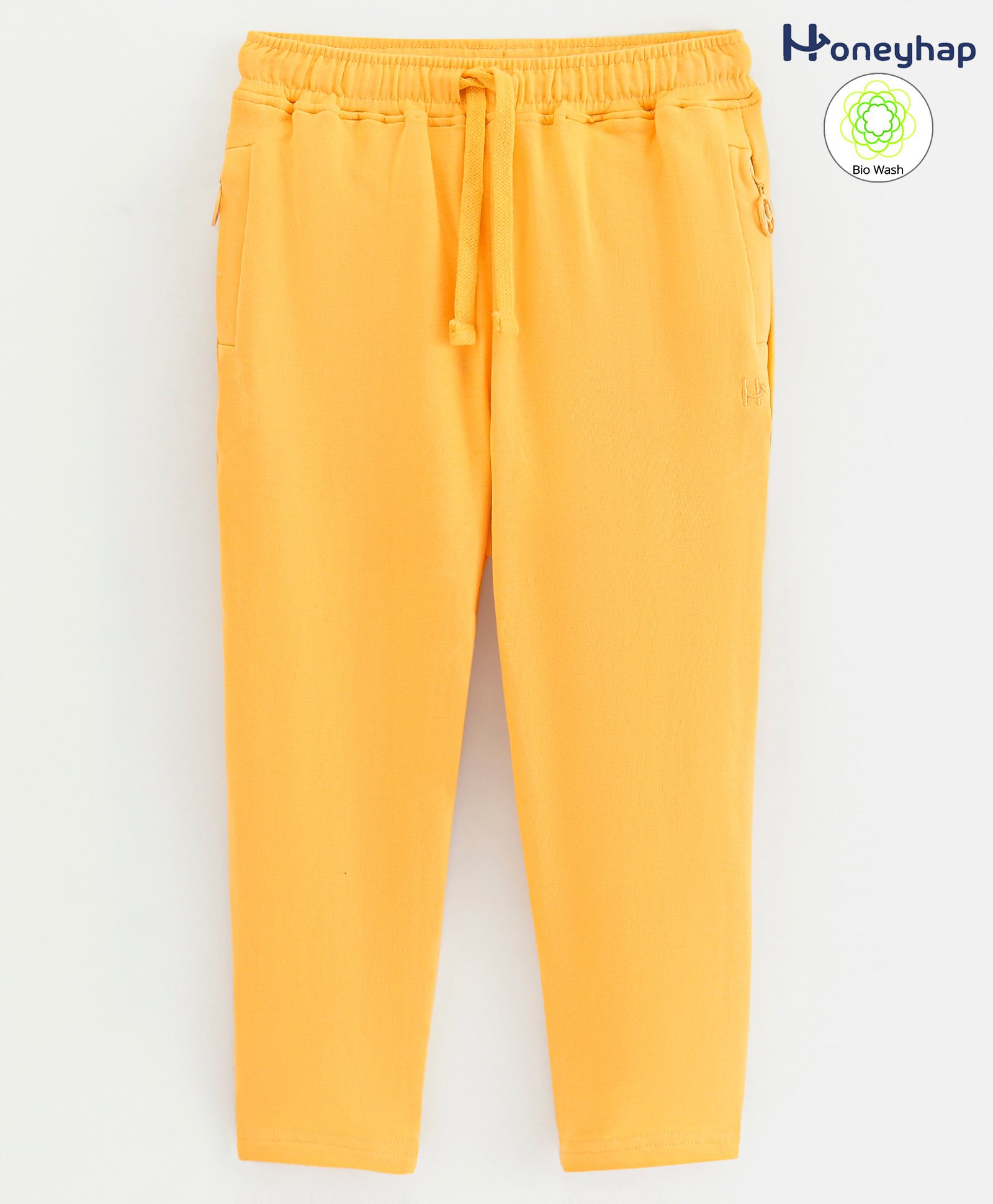 Honeyhap Premium Cotton Super Stretch Bio Finished Terry Full Length Solid Lounge Pant - Amber-picture-13