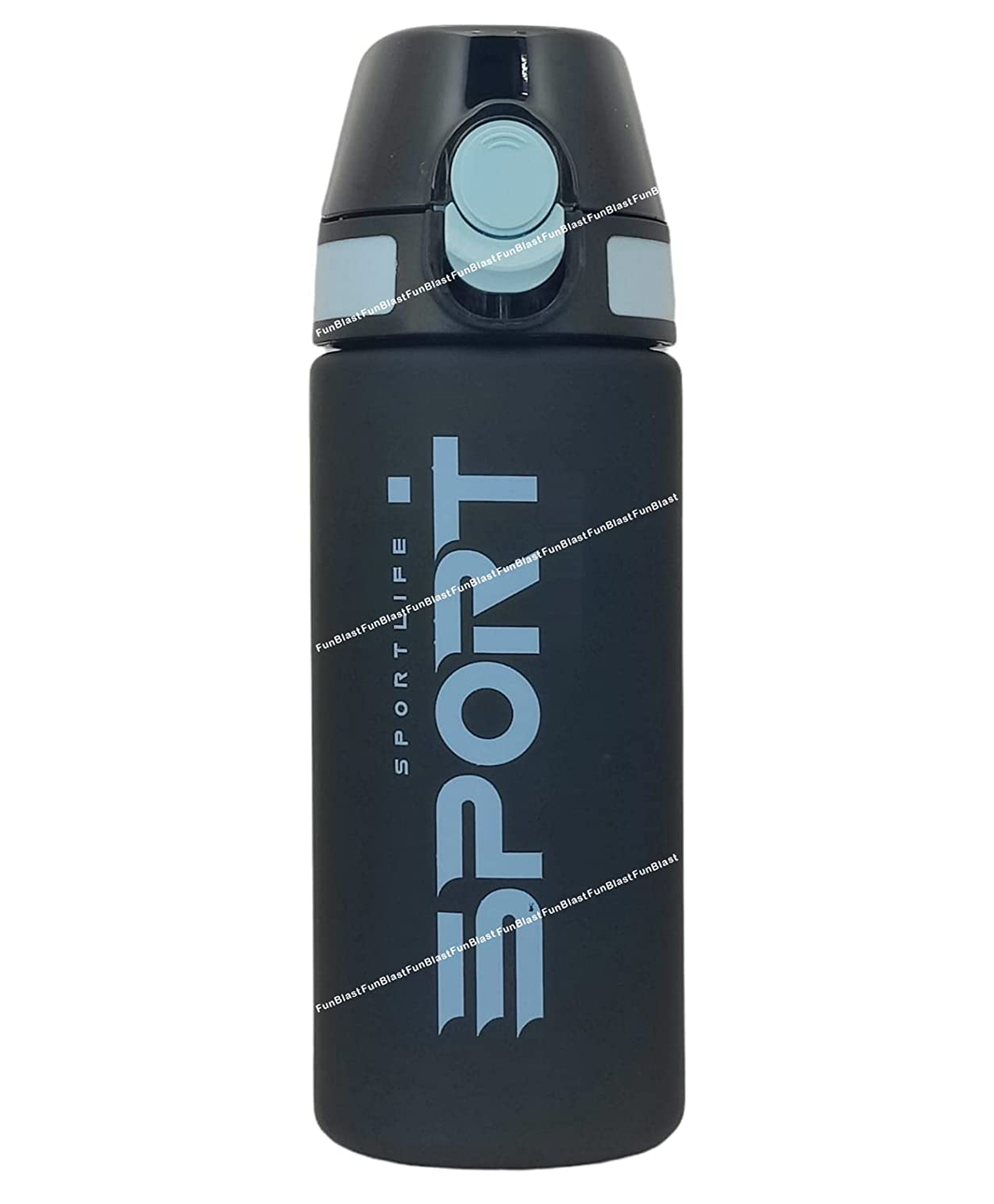 FunBlast Water Bottle With Straw Black Blue  500 ml-image-2