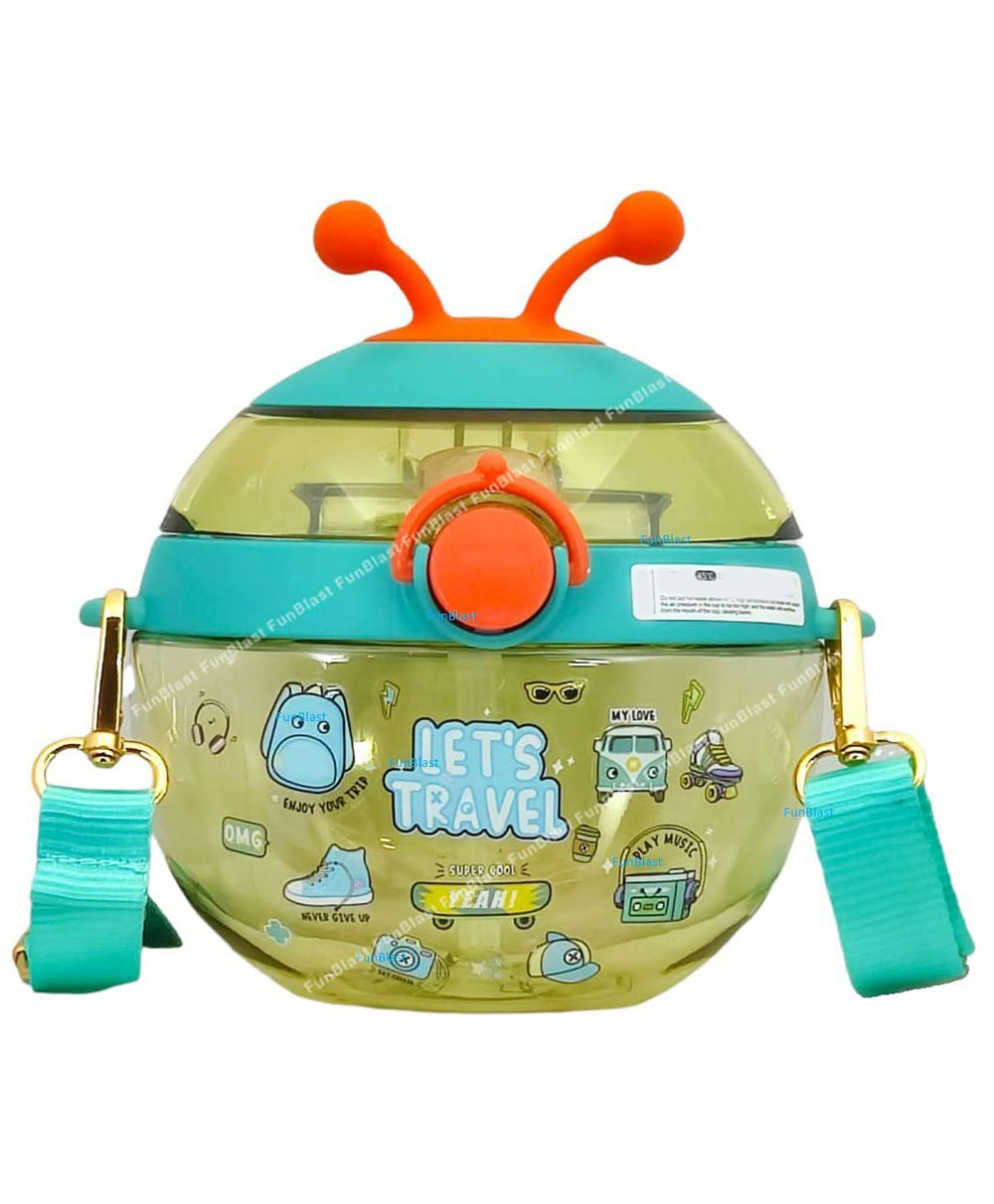 FunBlast Water Bottle with Straw Green - 450 ML-image-7