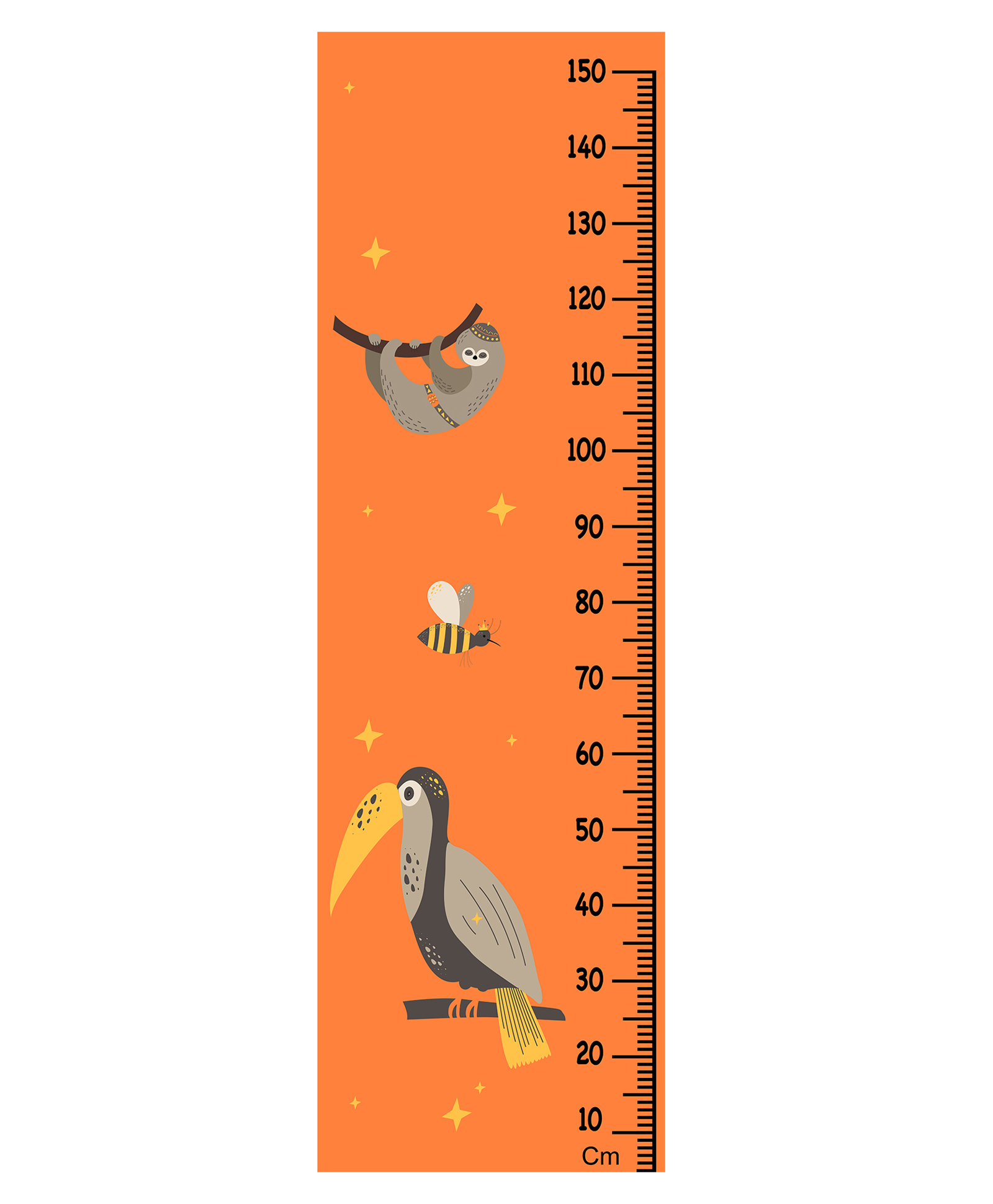 WENS Jungle Theme Height Chart Wall Decal Growth Chart Vinyl Multi Color-image-35