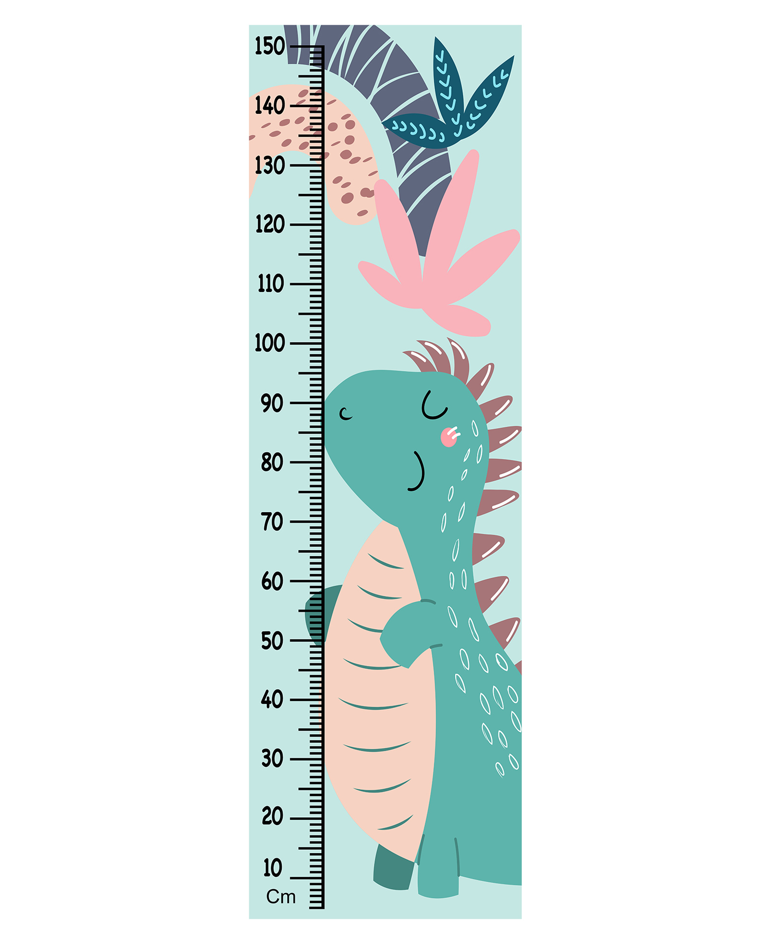 WENS Dreaming Dino Height Chart Wall Decal Growth Chart Vinyl - MultiColor-image-49