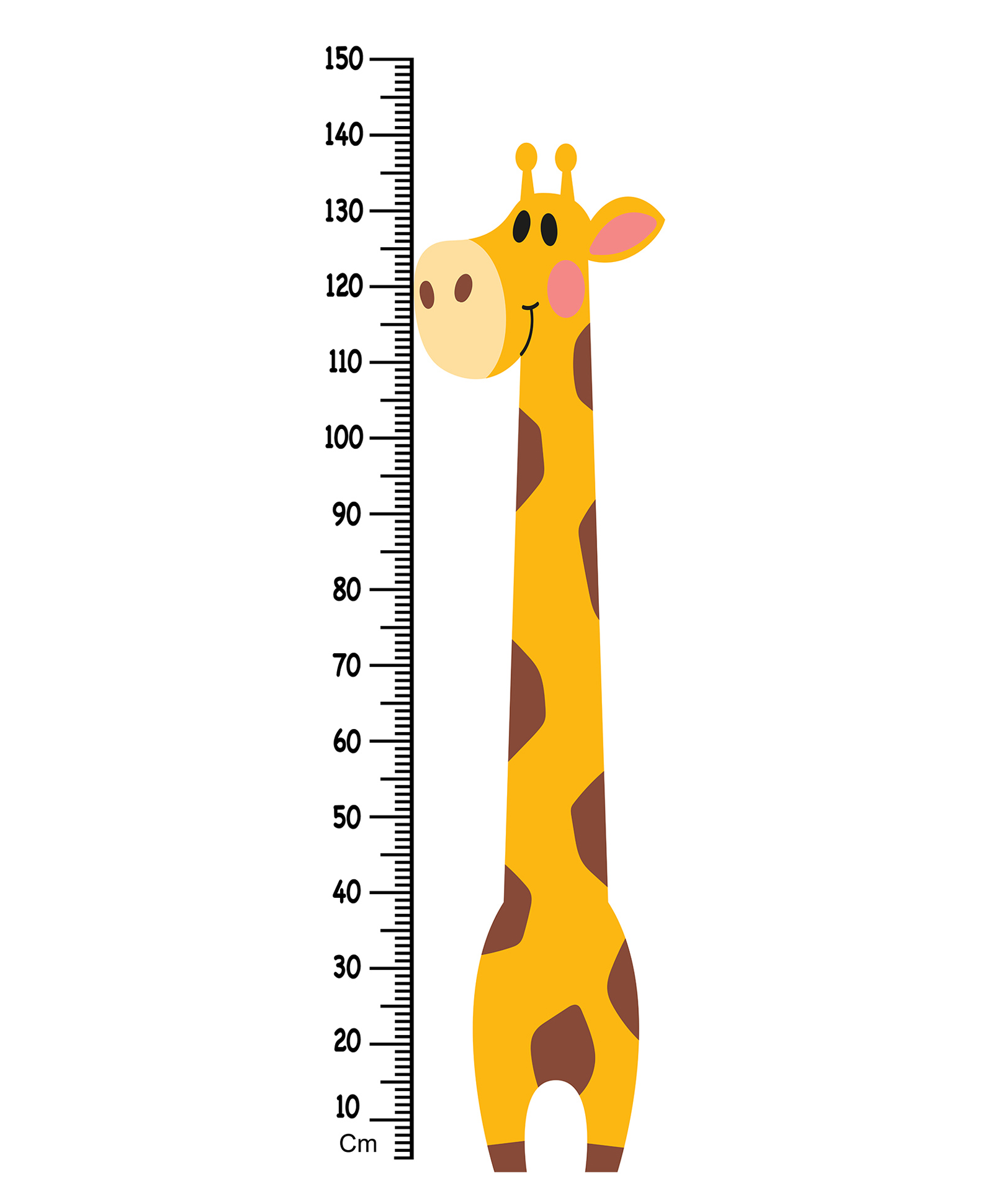 WENS Tall Giraffe  Height Chart Wall Decal Growth Chart Vinyl - MultiColor-image-1