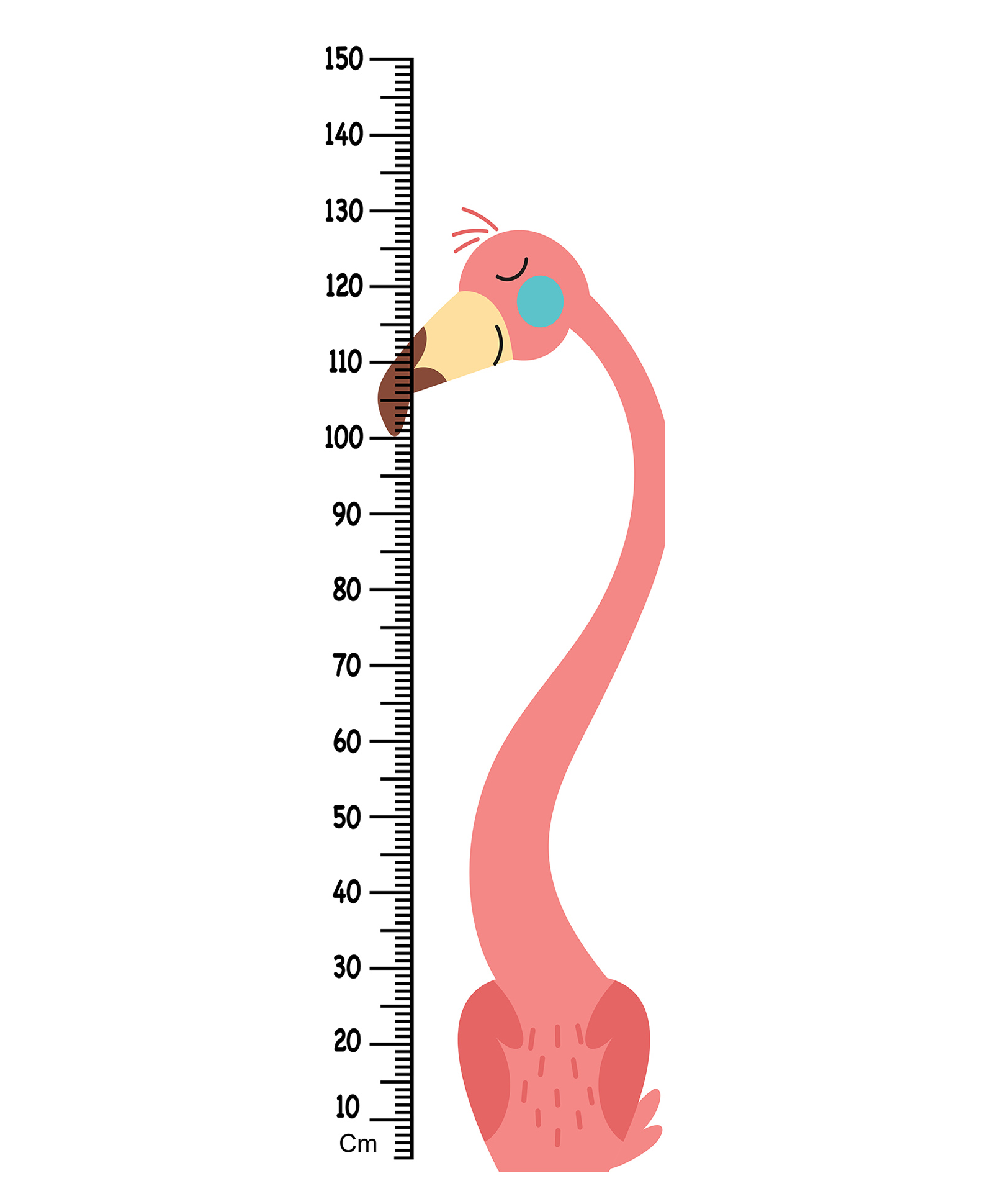 WENS ostrich Height Chart Wall Decal Growth Chart Vinyl - MultiColor-image-35