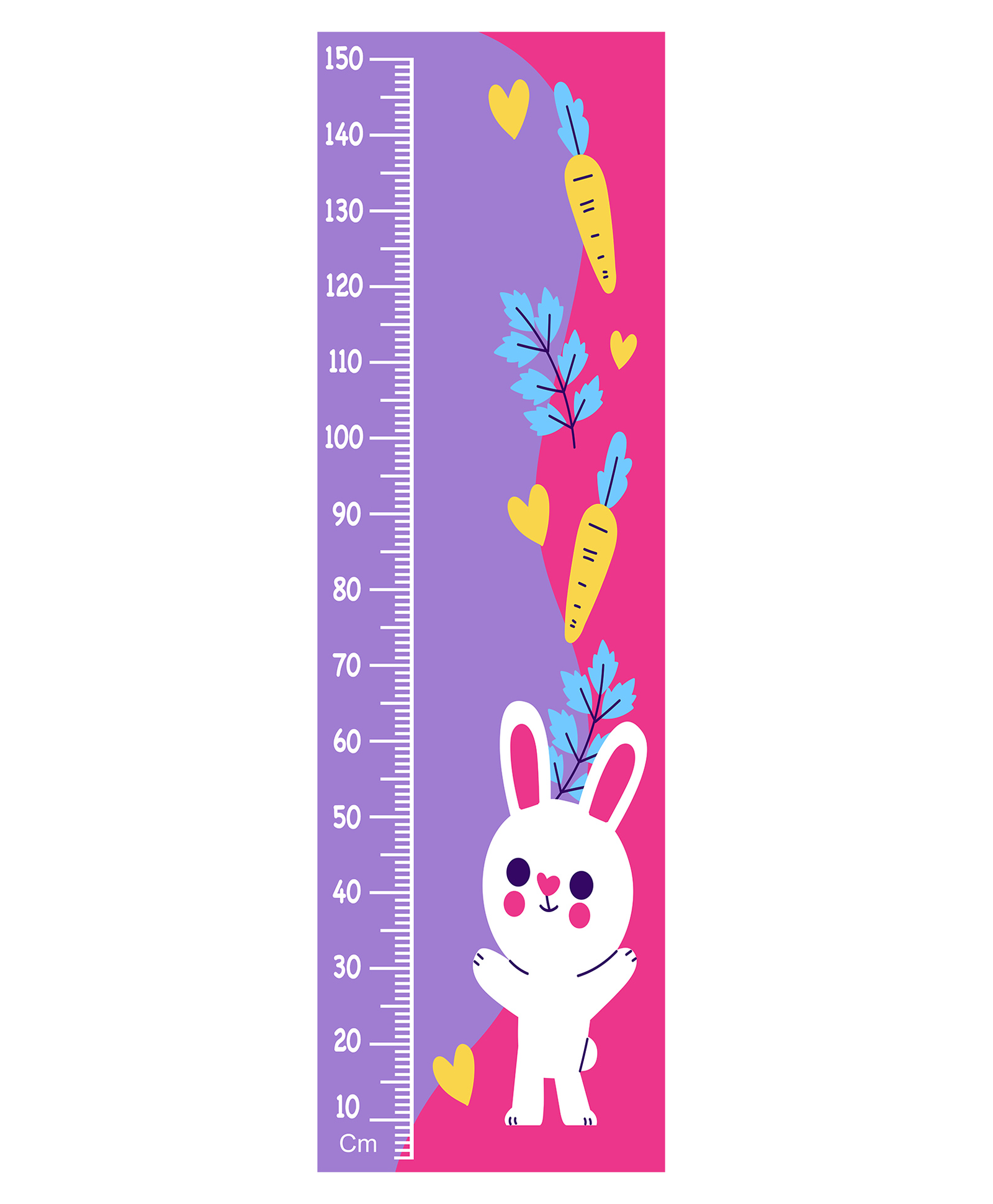 WENS Cute Bunny Height Chart Wall Decal Growth Chart Vinyl - MultiColor-image-39