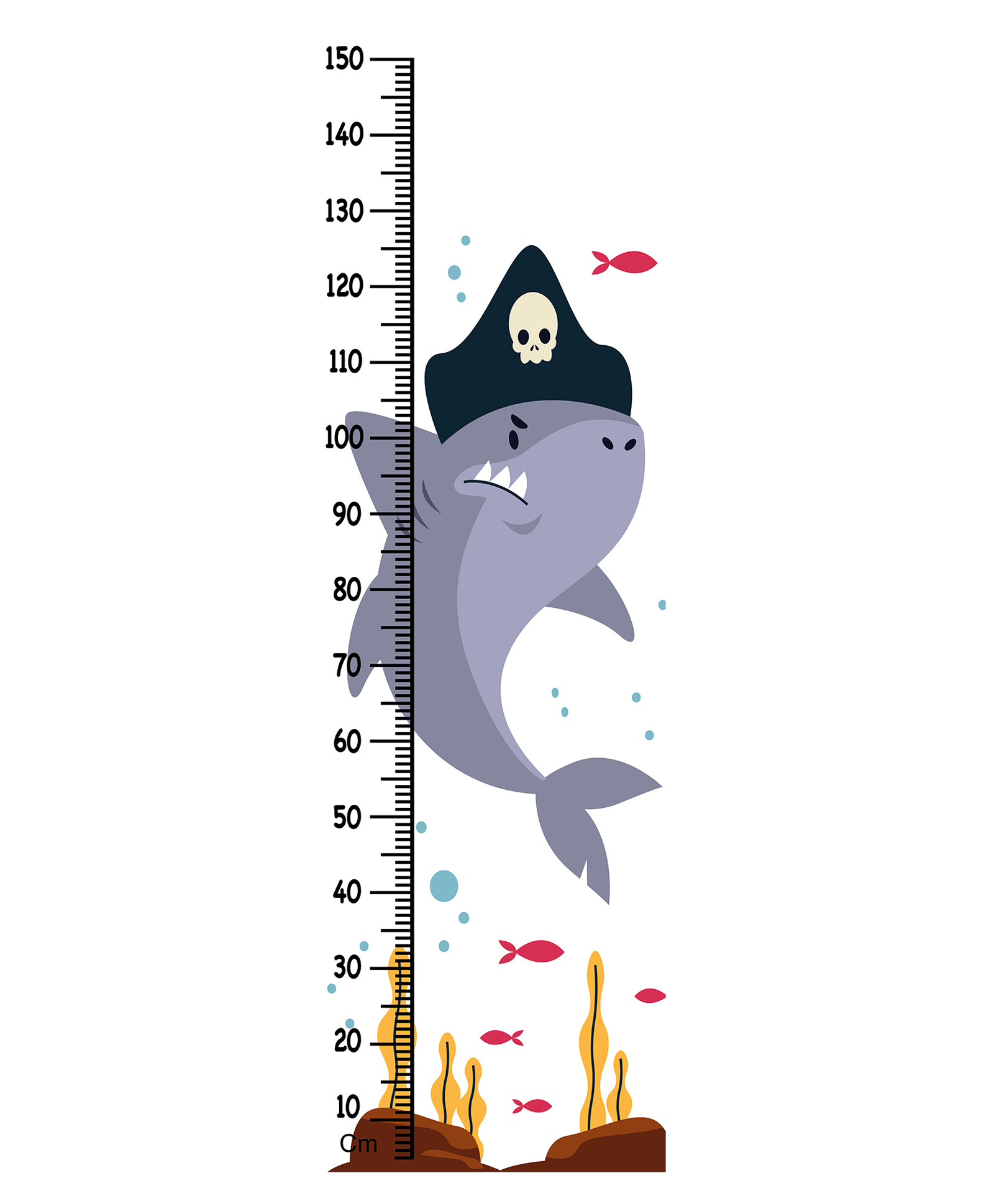 WENS Shark Height Chart Wall Decal Growth Chart Vinyl - MultiColor-image-34