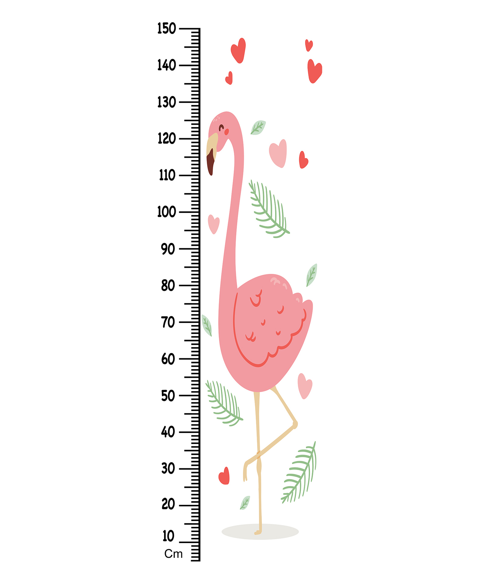WENS Cute Flamingo Height Chart Wall Decal Growth Chart Vinyl - MultiColor-image-25