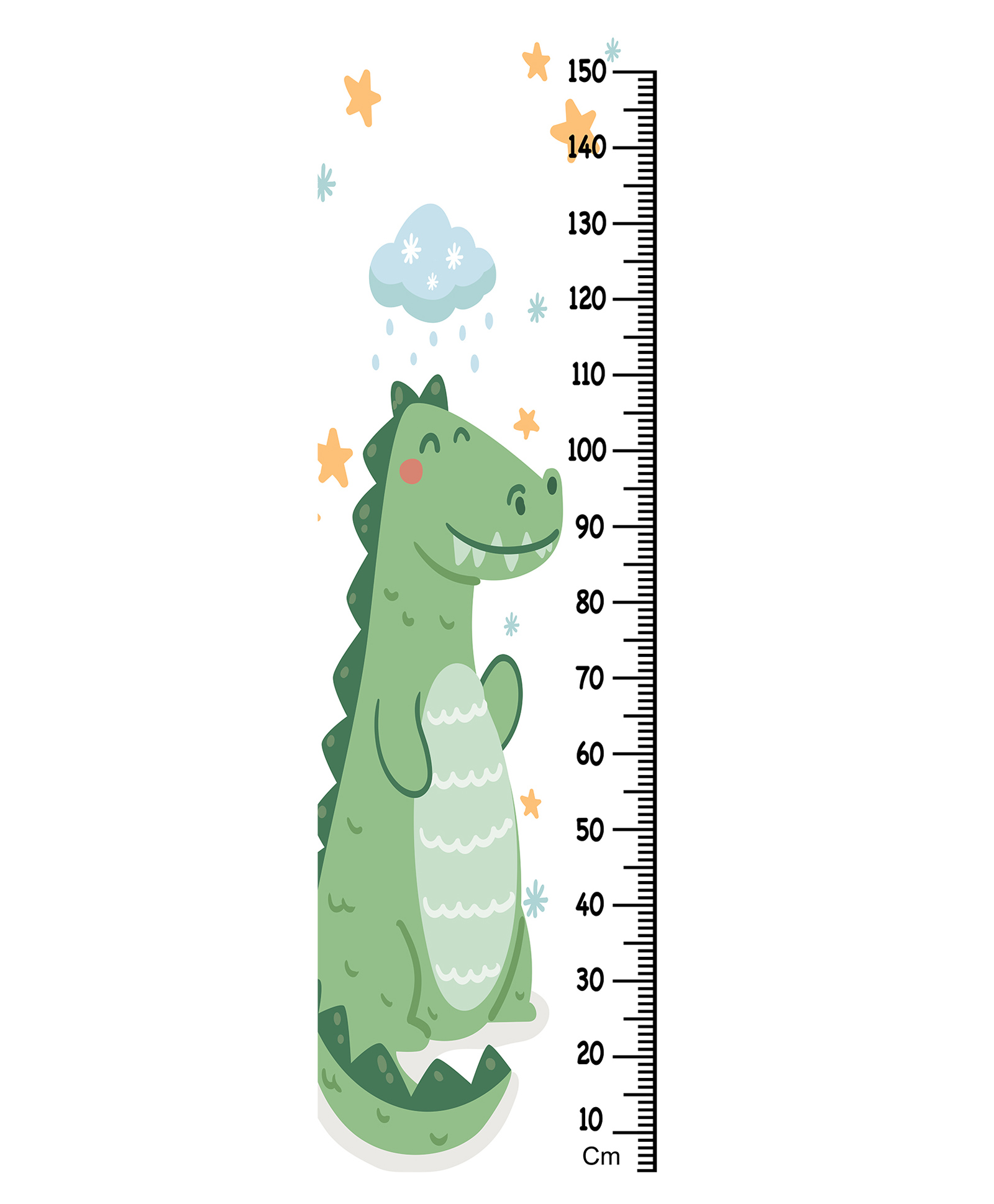 WENS Cartoon Alligatuor Height Chart Wall Decal Growth Chart Vinyl - MultiColor-image-41