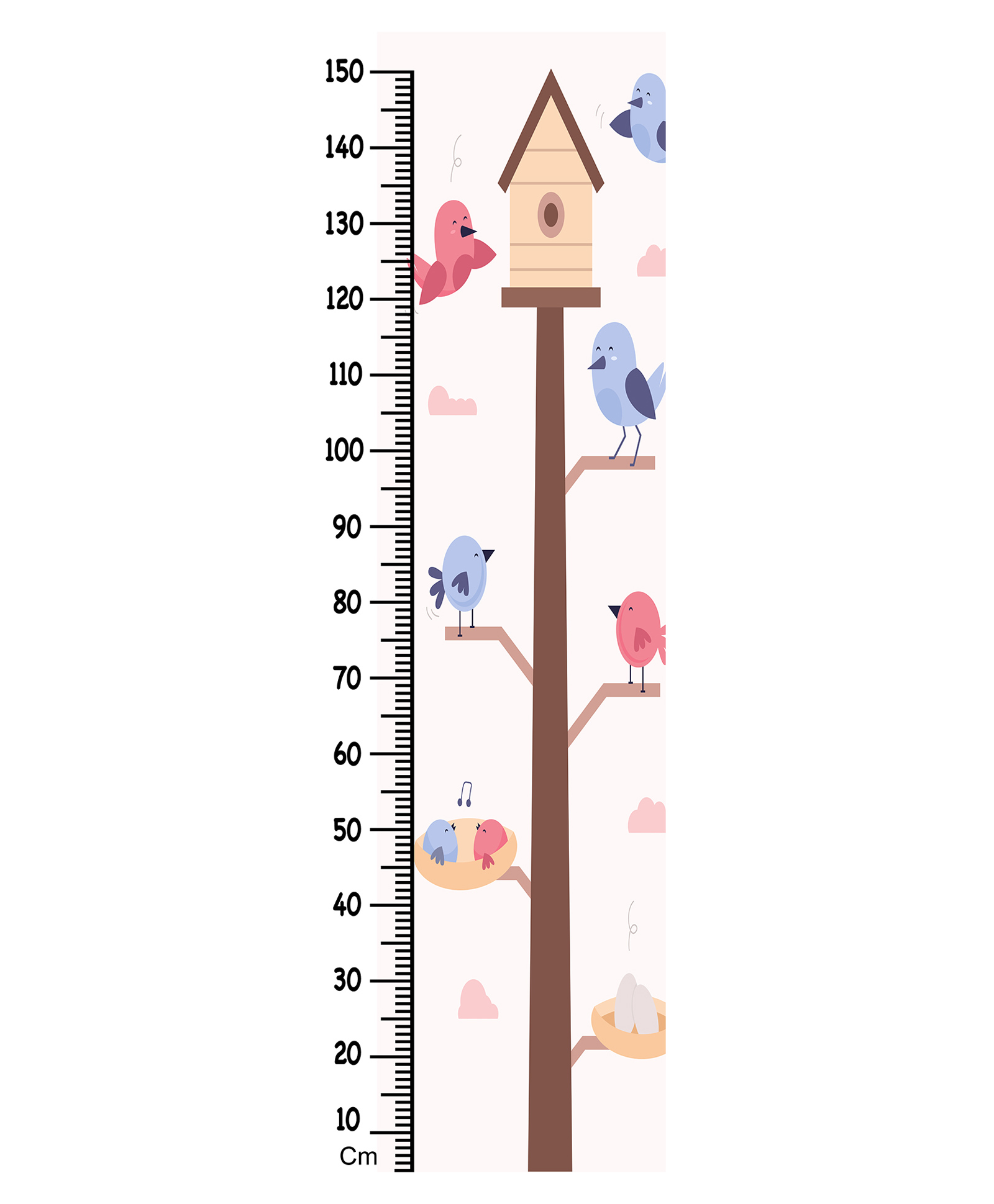 WENS Bird House Height Chart Wall Decal Growth Chart Vinyl - MultiColor-image-47