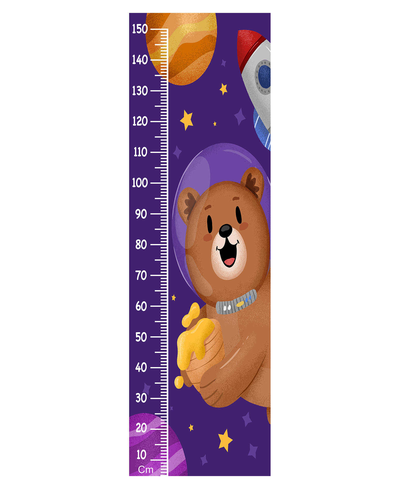 WENS Cute Bear Height Chart Wall Decal Growth Chart Vinyl - MultiColor-image-43