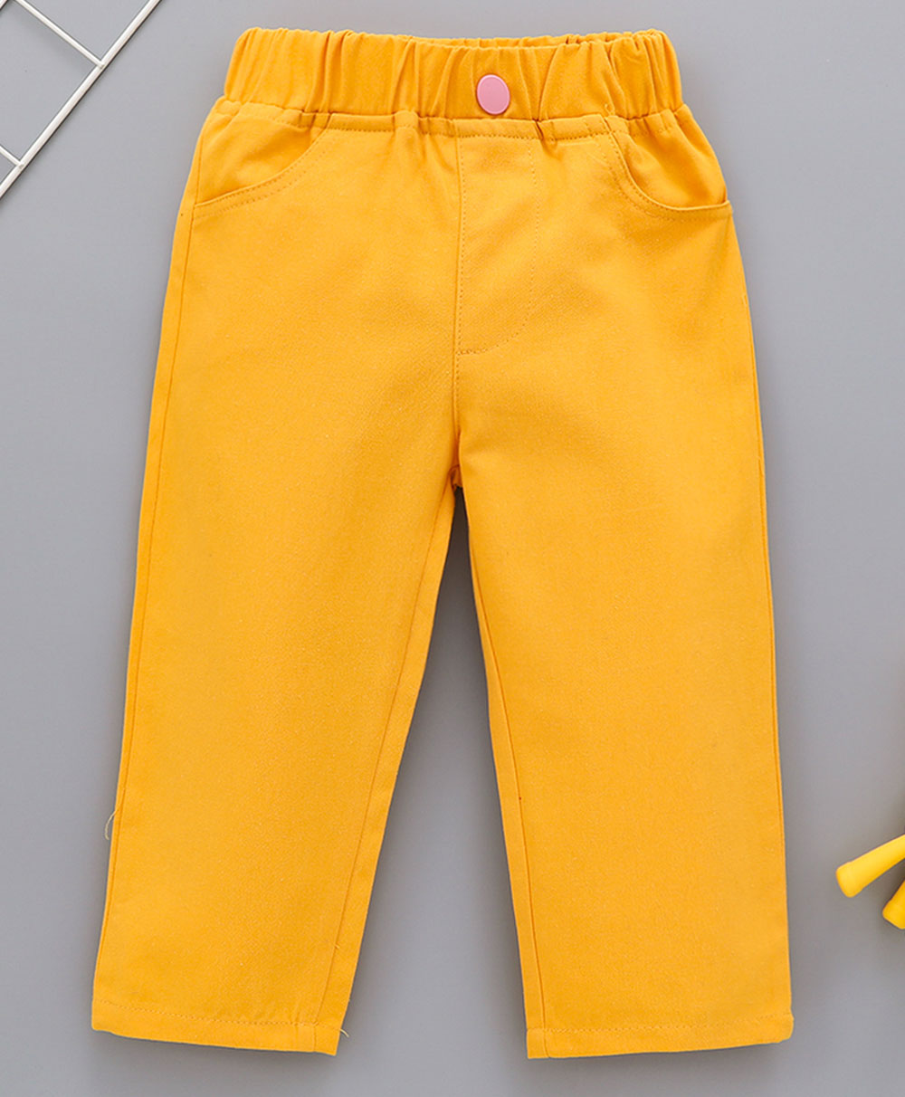 Kookie Kids Full Length Solid Trouser - Yellow-picture-26