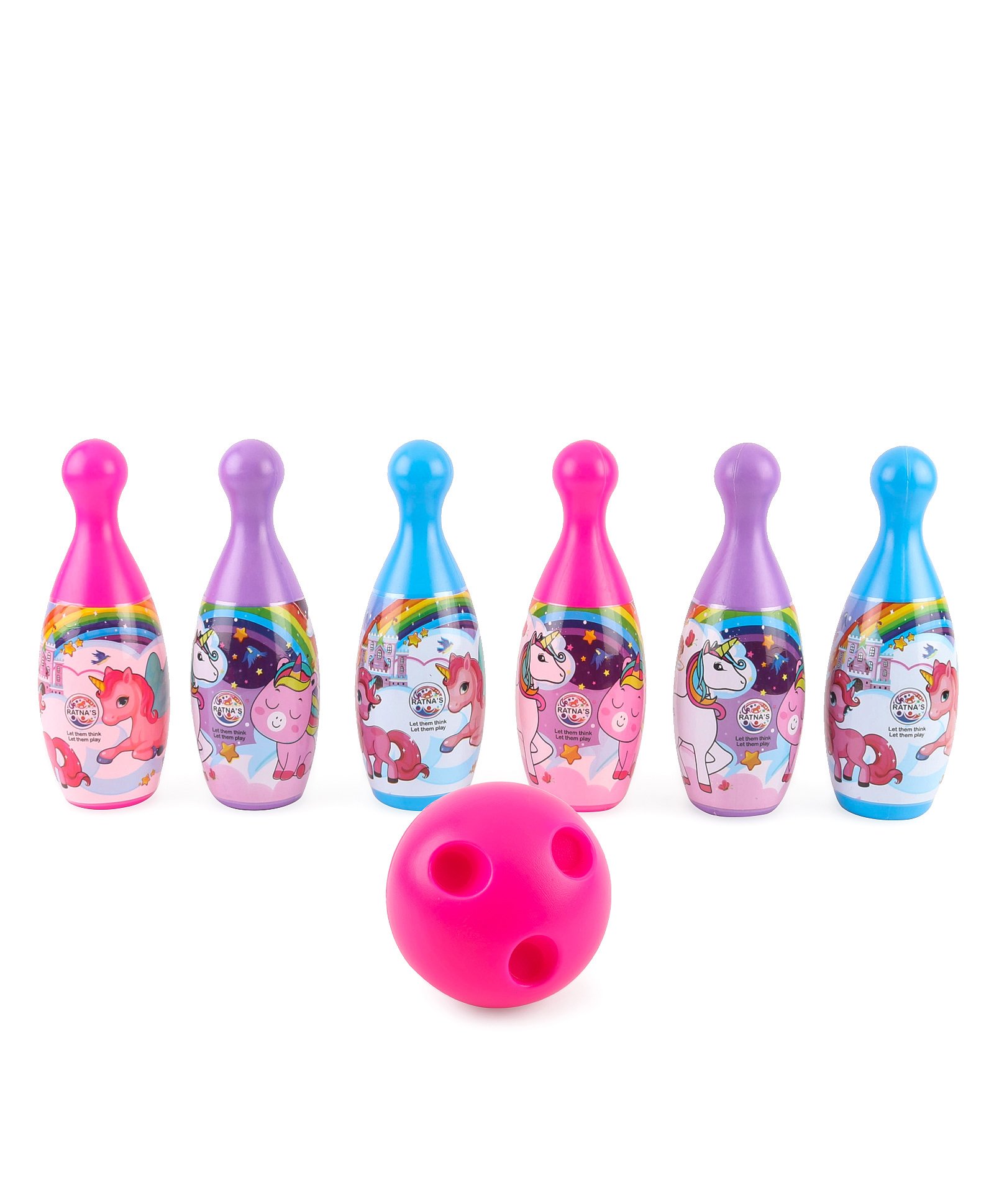 Unicorn Bowling Junior Play Set Pack Of 7 - Pink Blue Purple-image-21