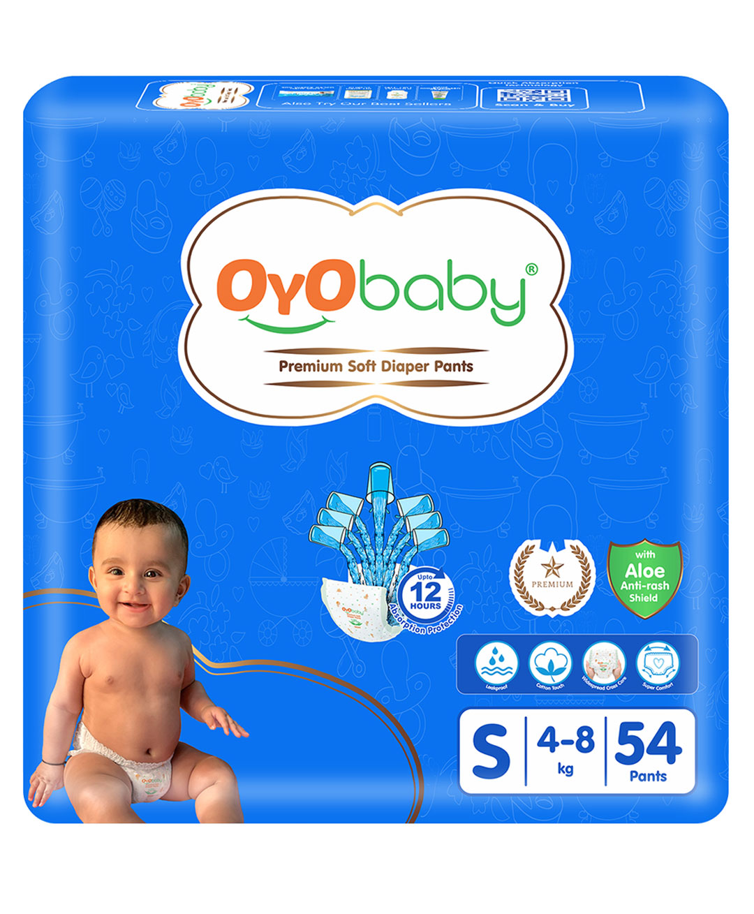 OYO Baby Premium Diaper Pants Small Size Baby Diapers Pants Anti Rash Diapers Diaper For Baby 12 Hours Protection Pack Of 1 Small-picture-16