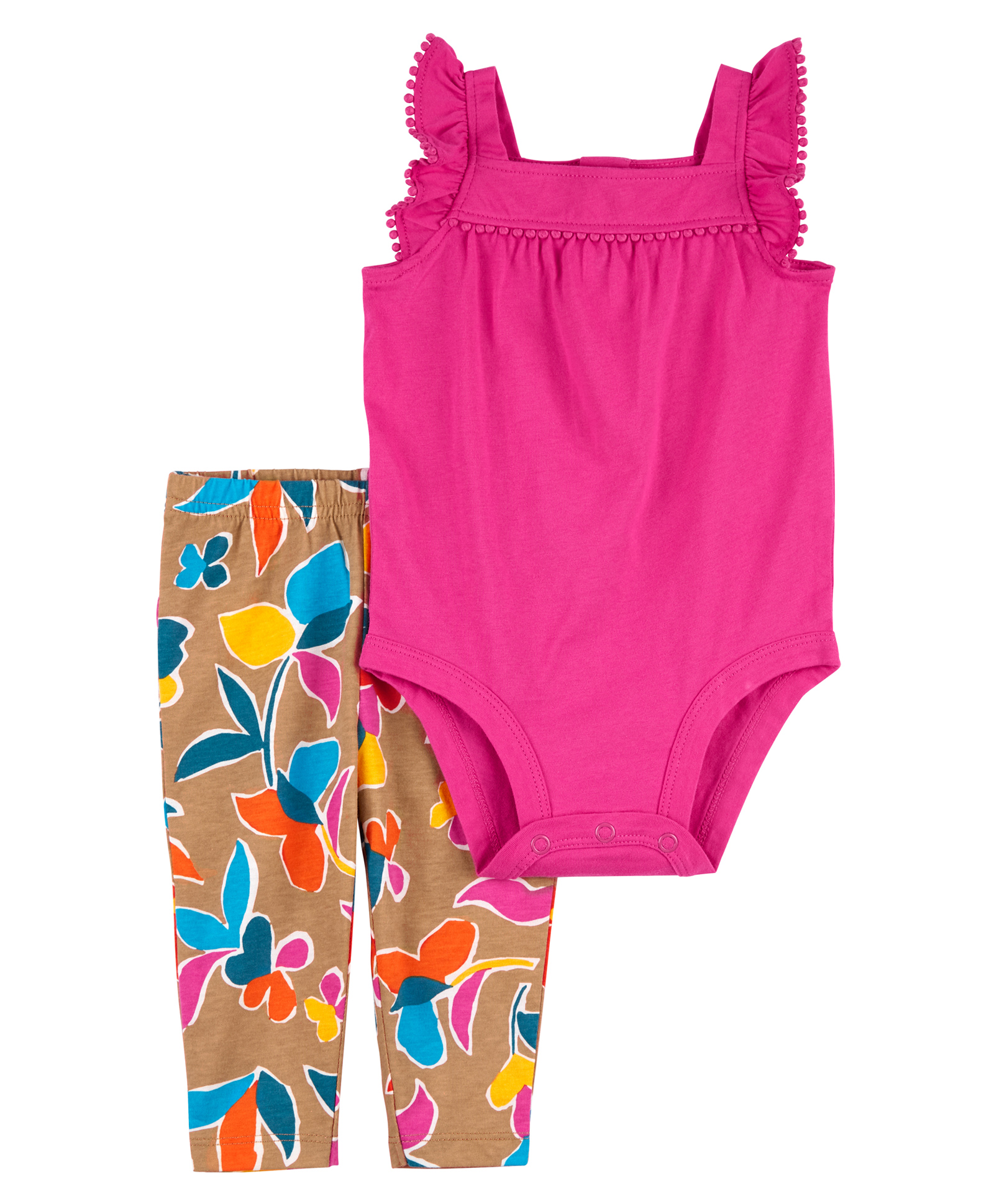 Carter's Baby 2-Piece Floral Bodysuit Pant Set- Pink-image-42