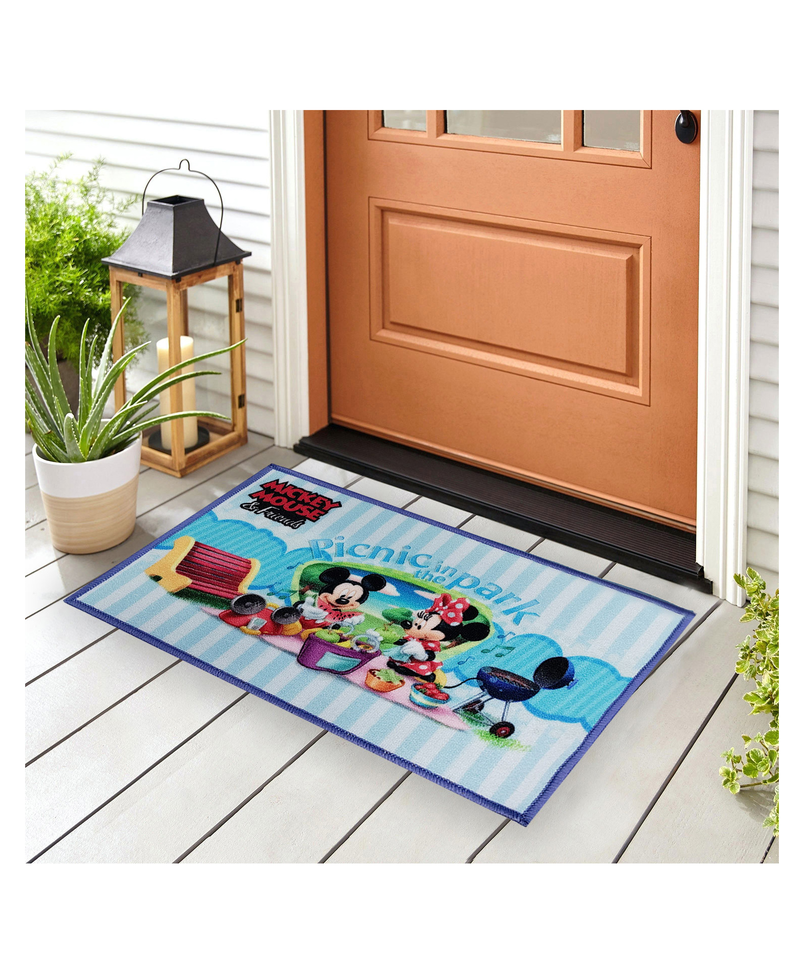 Sassoon Disney Mickey Mouse Cartoon Printed Anti Skid Door Mat - Blue-image-35