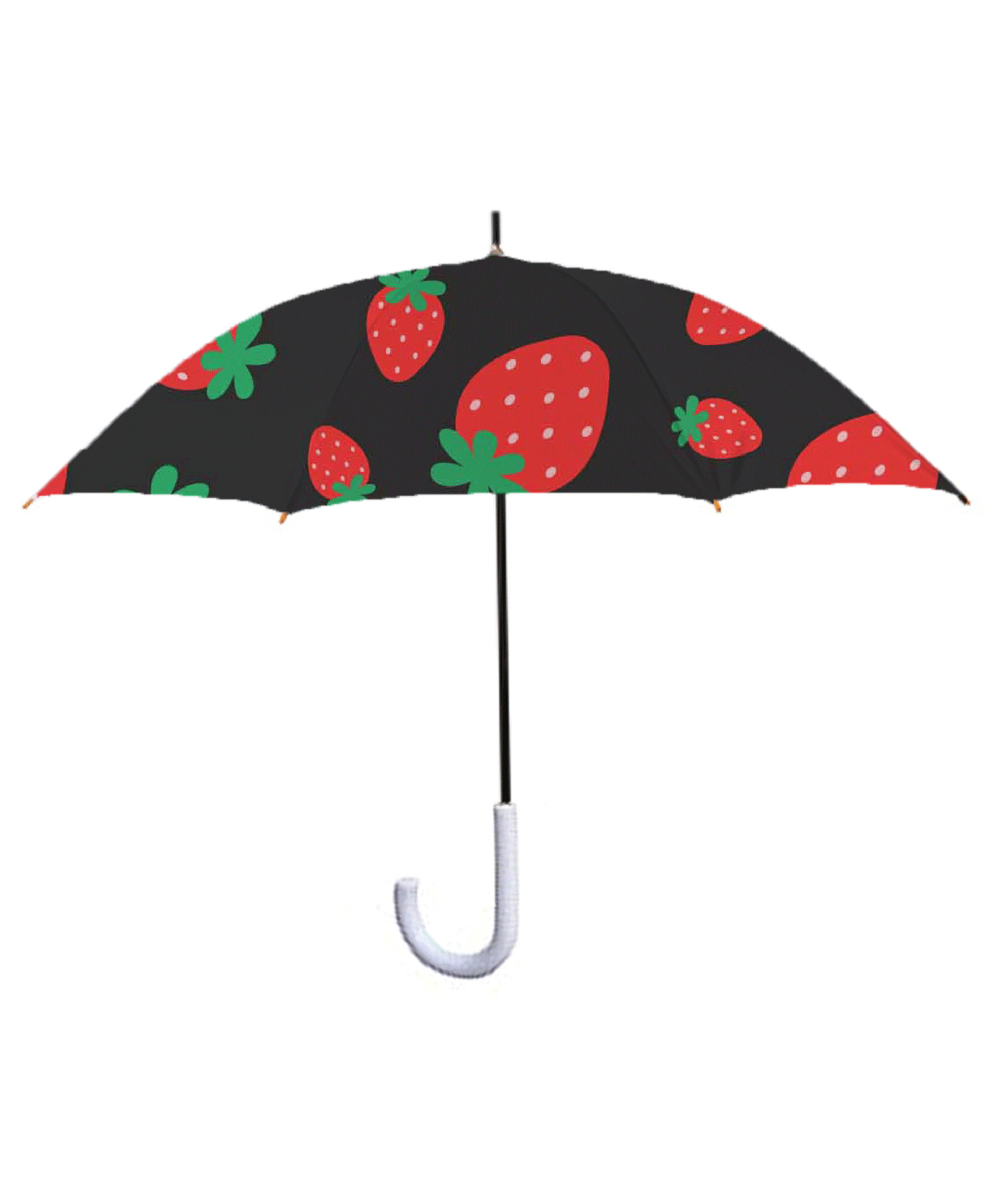 Right Gifting Strawberry Printed Water Proof Umbrella For Kids - Black Red