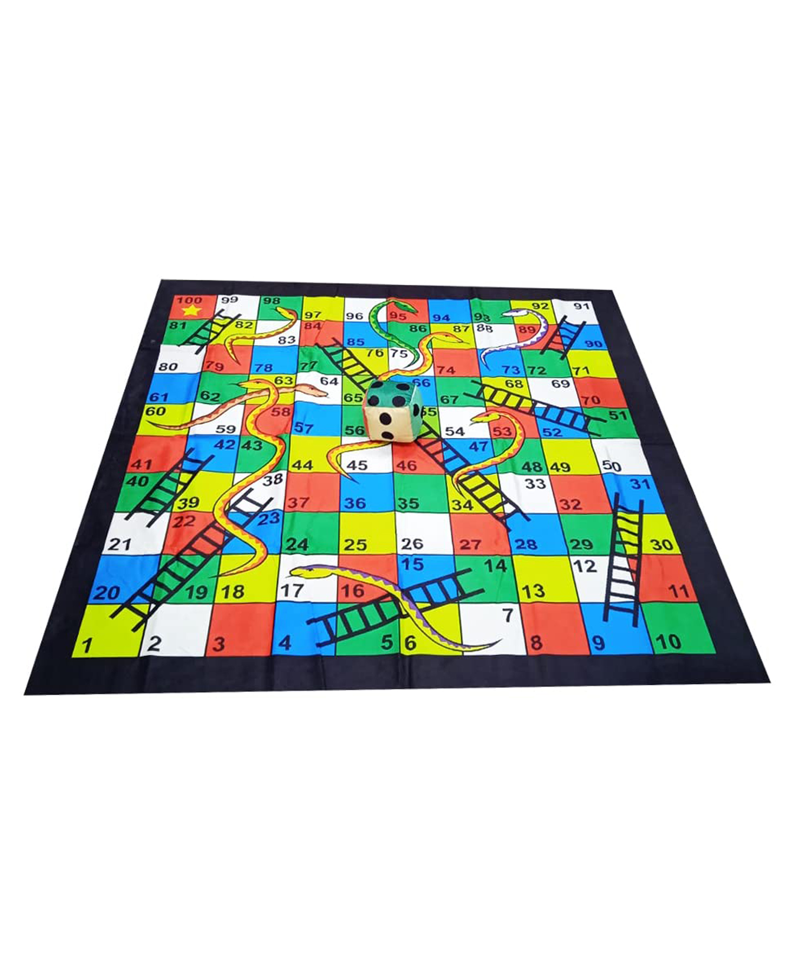 Muren Snake & Ladder Big Size Mat 4 By 4 Ft  4 Inches Dice Anti Skid Party & Fun Board Game- Multicolor-image-23