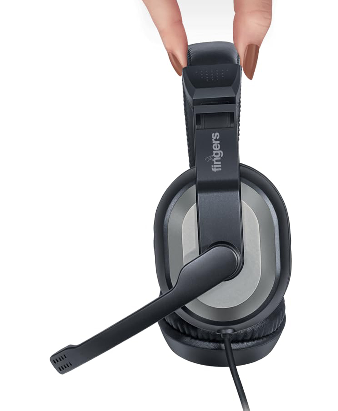 FINGERS F10 Wired On Ear Headphones with Mic - Black Slate Grey-picture-27