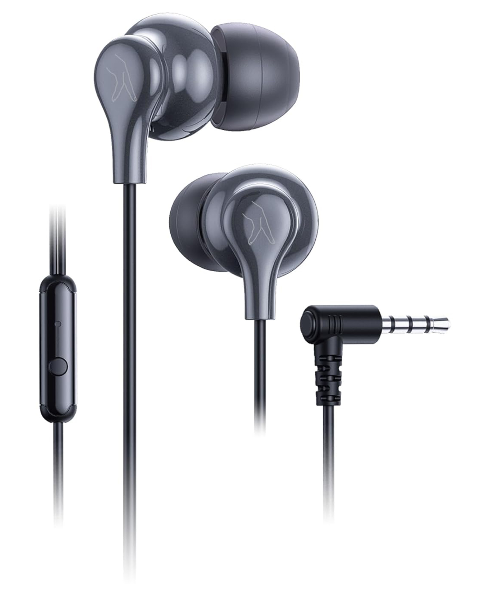 Fingers SoundBoss Wired in Ear Earphone with Mic Sturdy Cable and L-pin Connector - Dark Silver-image-4
