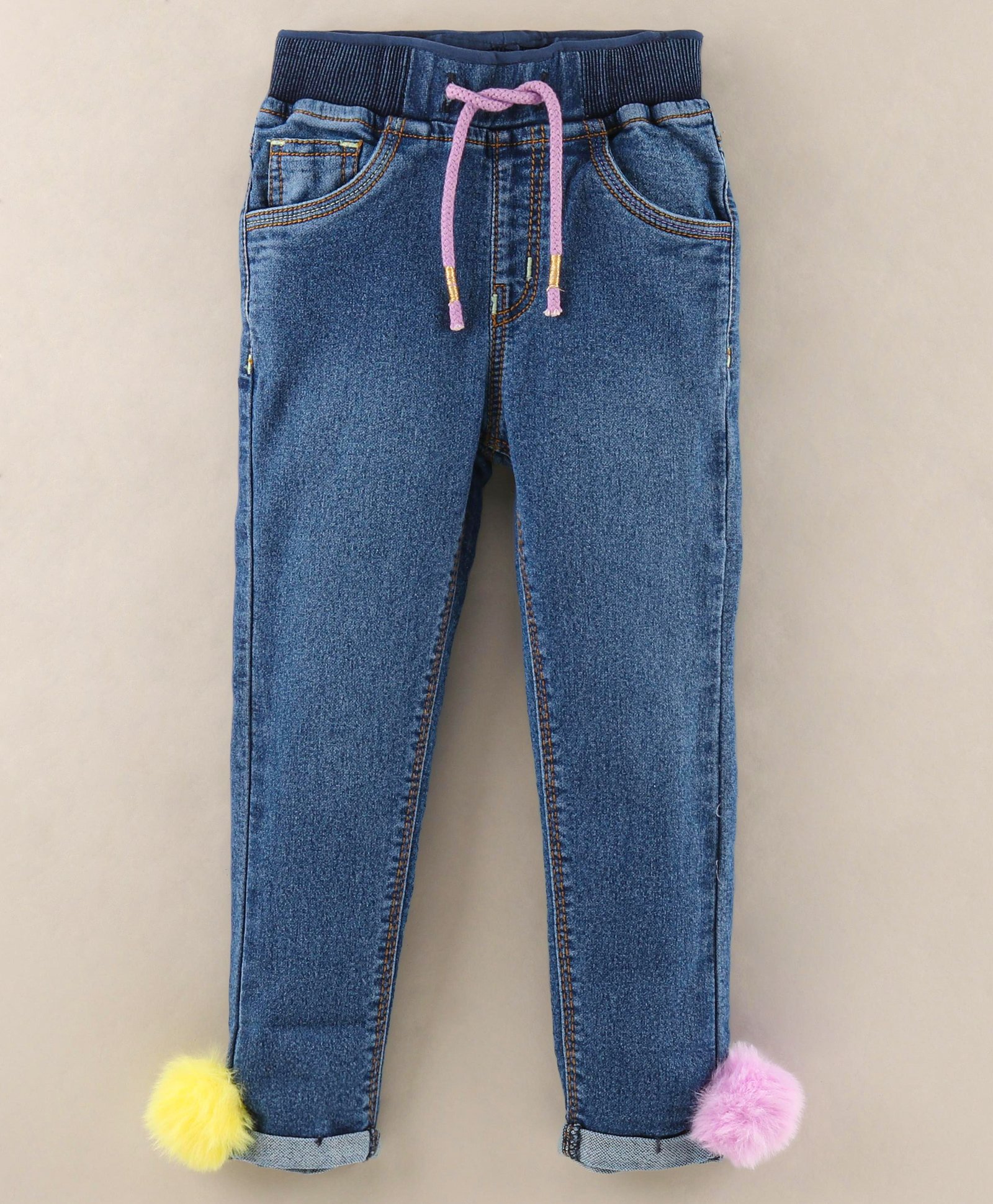 Little Kangaroos Full Length Denim Solid Color Jeans - Light Blue-picture-11