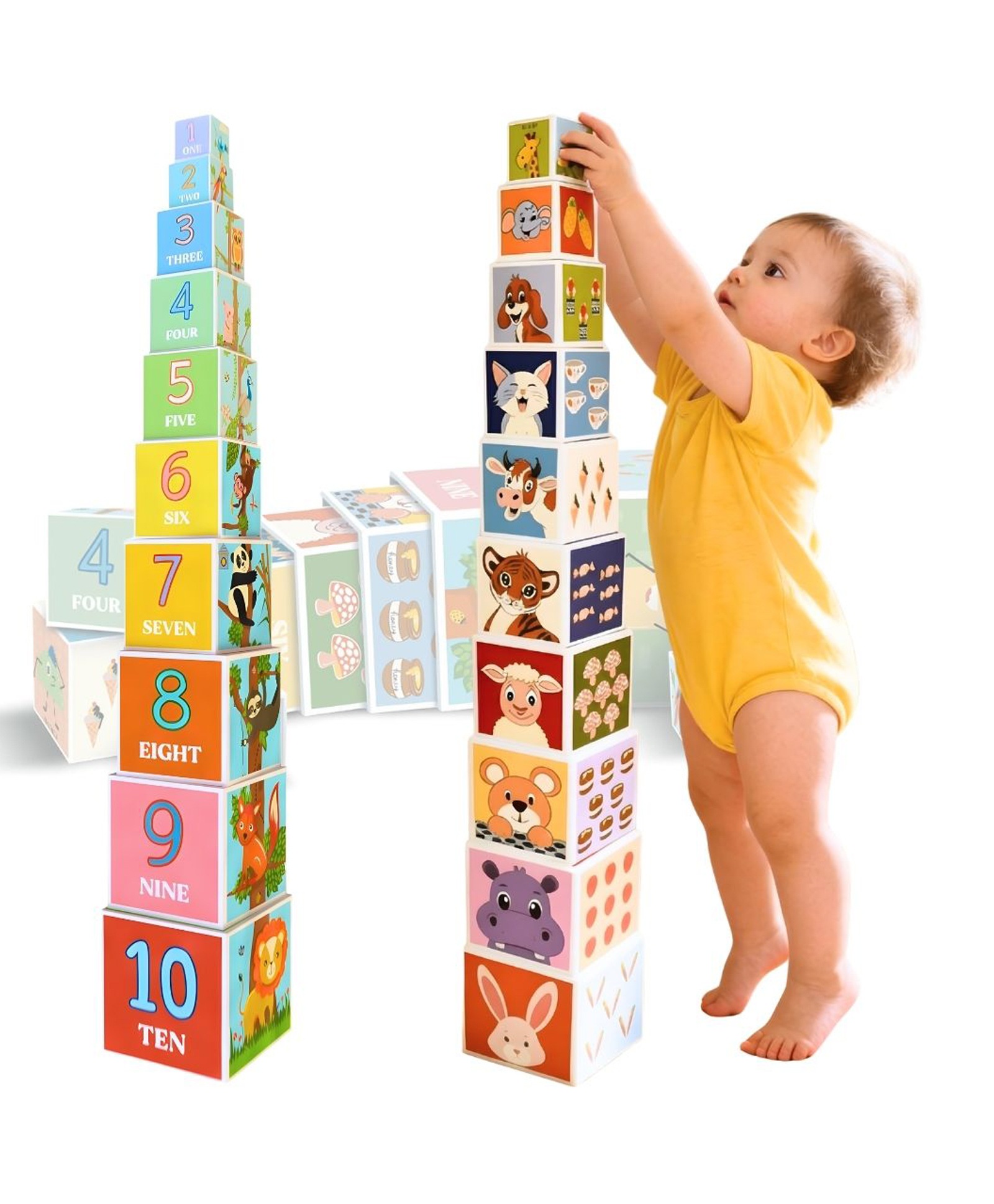PepPlay Stacking And Nesting Cubes Multicolor - 10 Pieces-picture-17