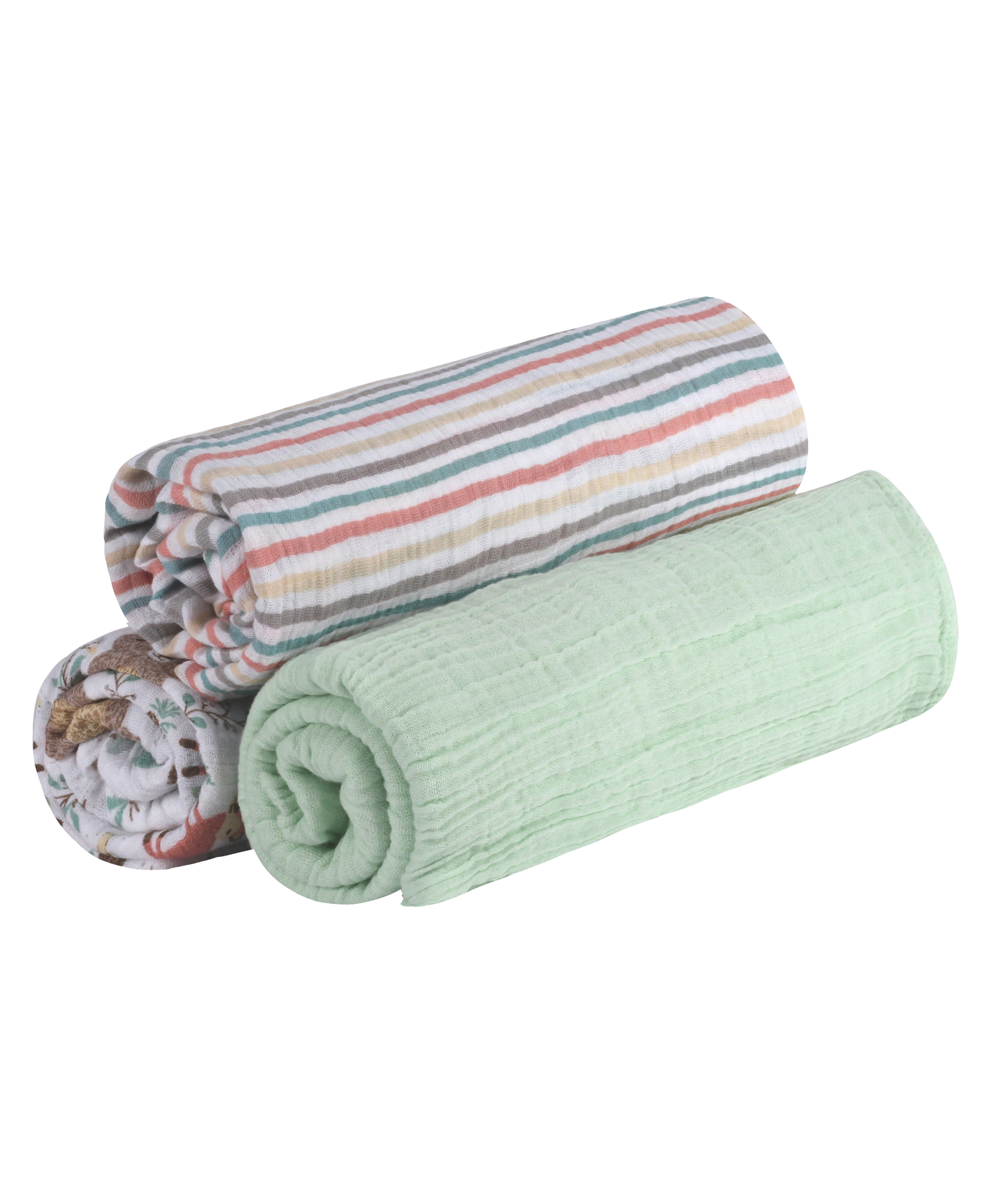 Abracadabra Cotton Muslin Swaddle for Newborns Bambi & Friends Pack of 3 - Multicolour-image-16