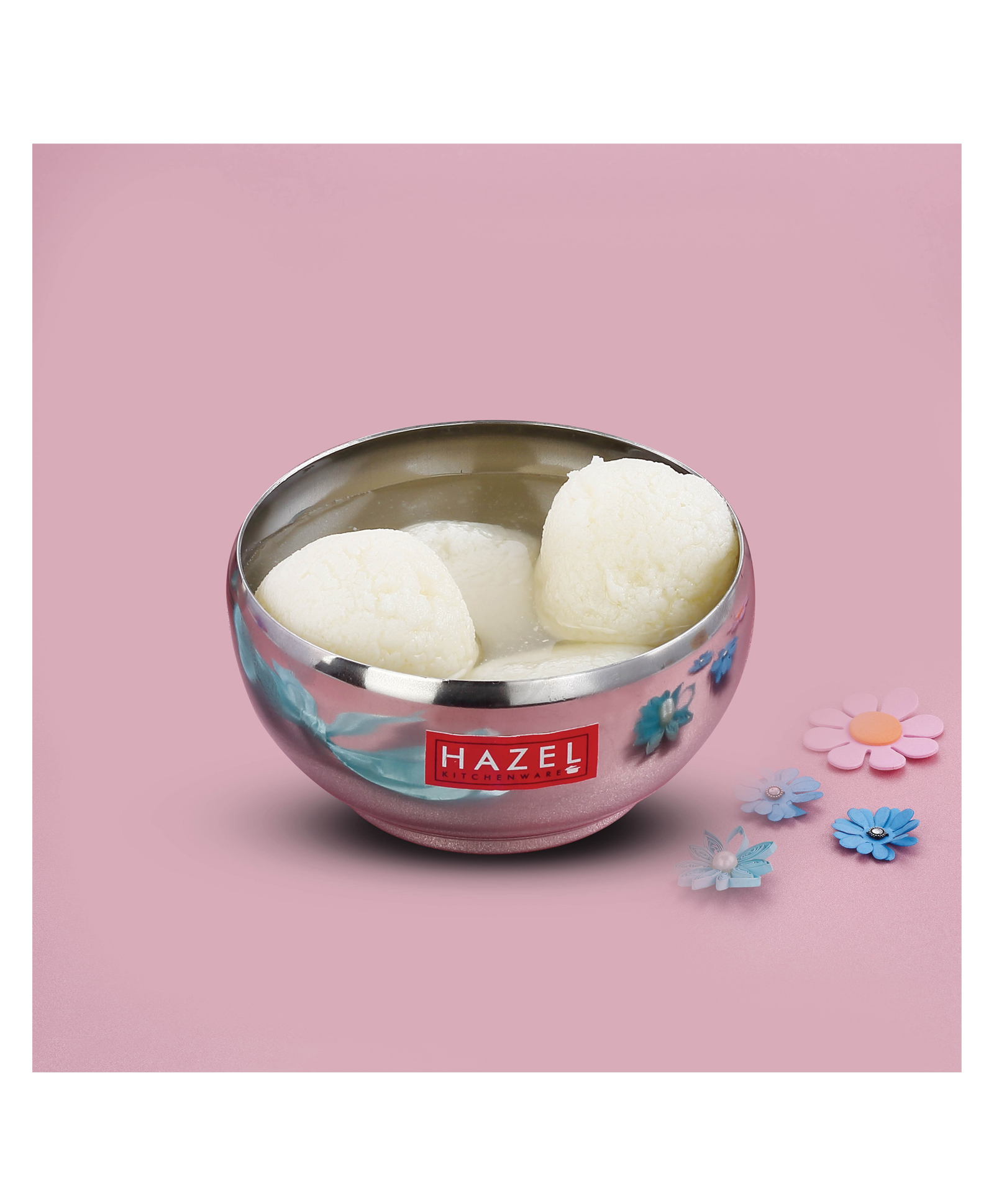 HAZEL Stainless Steel Serving Bowl for Dessert Cereal Smoothie Steel Katori Silver - 150 ml-image-2