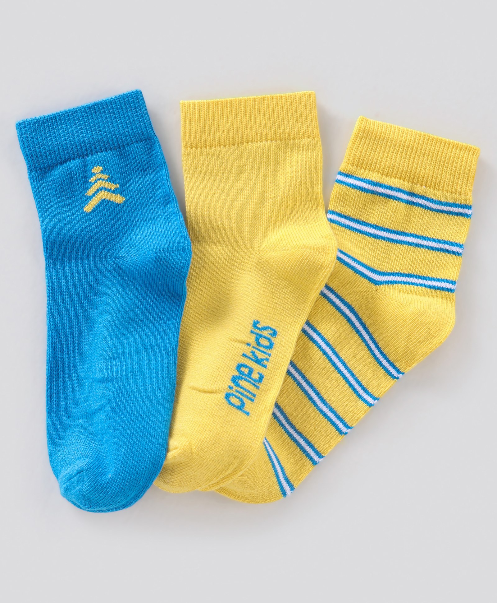 Pine Kids Regular Length Antimicrobial Socks Stripes Design Pack of 3 - Multicolor-picture-34