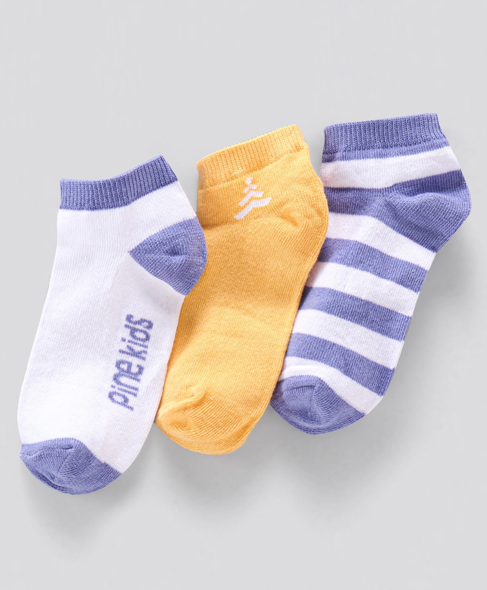 Pine Kids Anti Microbial and Striped Ankle Length Socks Pack of 3 Pairs (Color May Vary)-picture-17