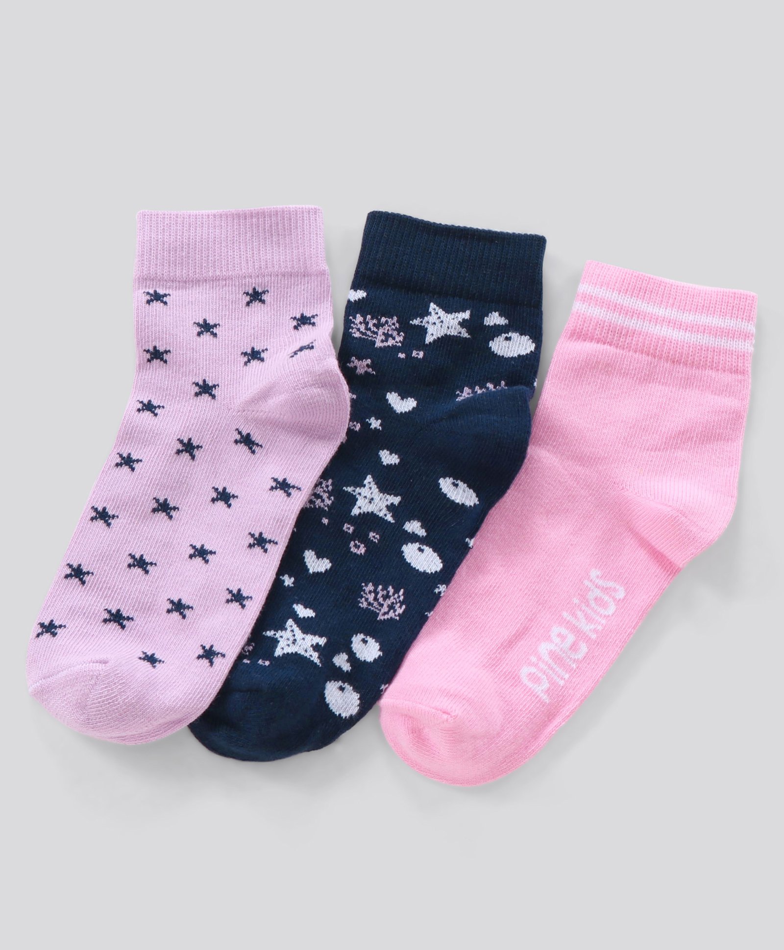 Pine Kids Regular Length Anti Microbial Washed Socks Pack of 3 (Color May Vary)-image-25