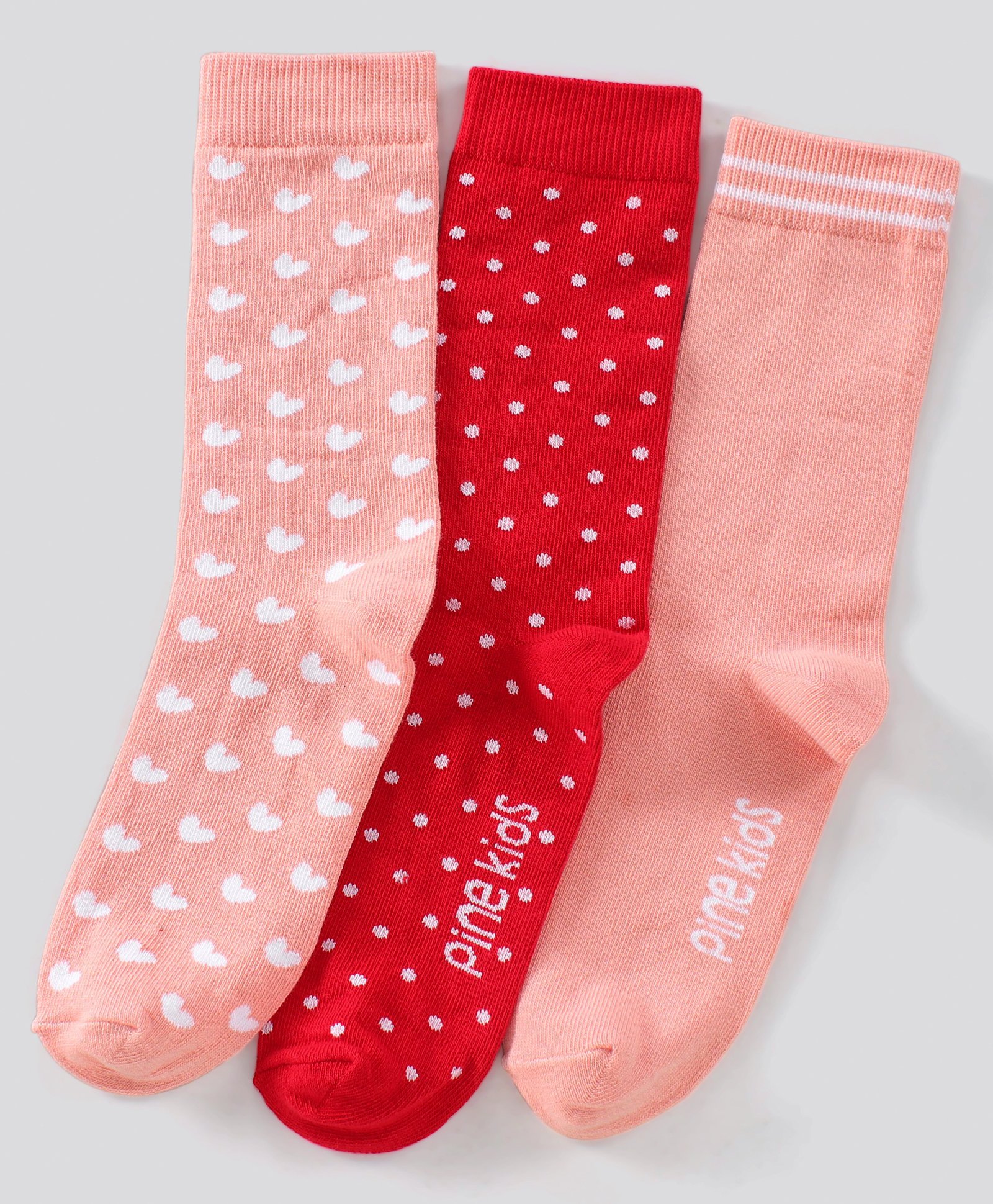Pine Kids Mid-Calf Non-Terry Anti-Microbial Socks Pack of 3 (Colour May Vary)-image-26
