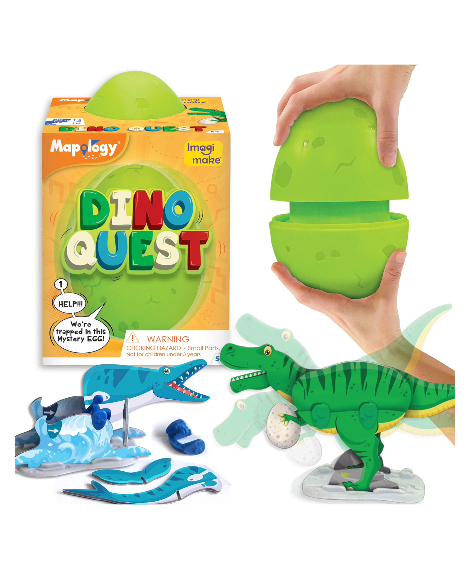 imagimake Imagi Make Mapology Dino Quest Tyrannosaurus Rex Mosasaurus and Ankylosaurus - Multicolour-picture-32
