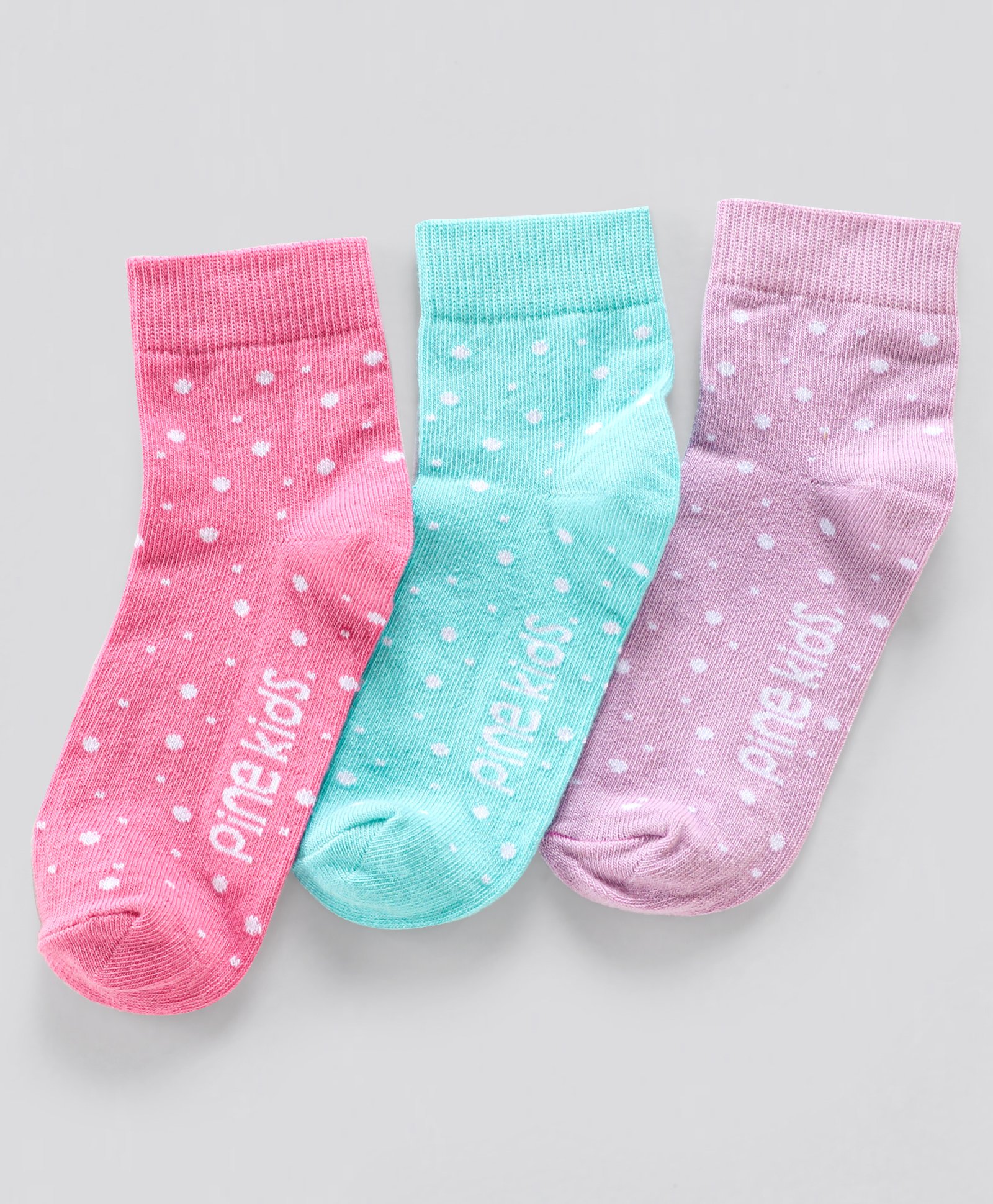 Pine Kids Anti Microbial Socks Dot Design Set of 3 Pairs (Color May Vary)-picture-16