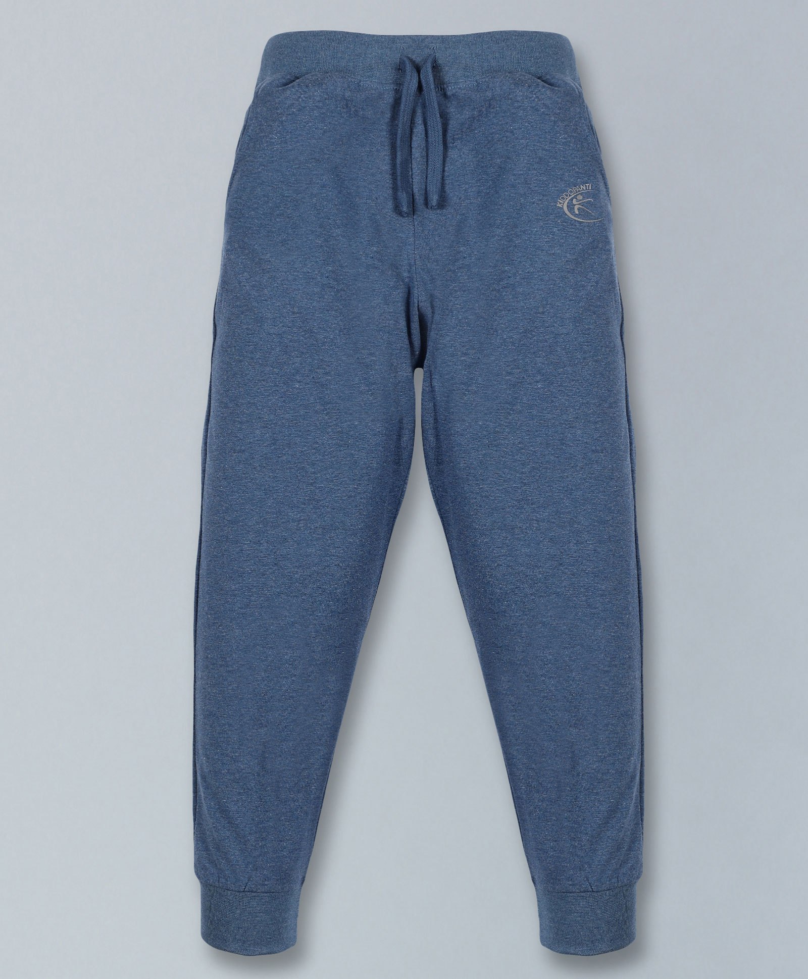 Kiddopanti Unisex Solid Track Pant - Blue Melange-picture-24