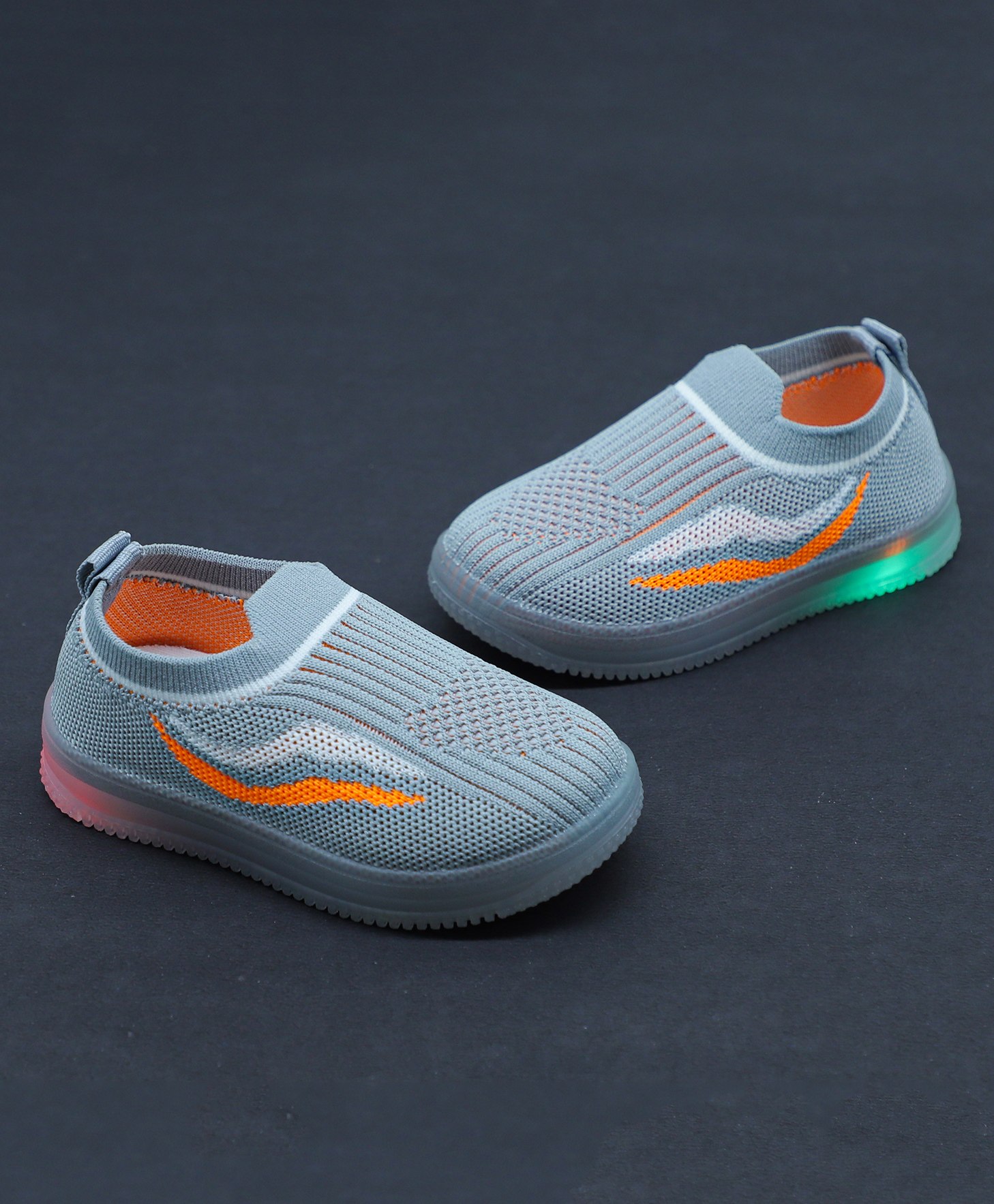FEETWELL SHOES Wave Self Design LED Party Wear Shoes - Grey-picture-22