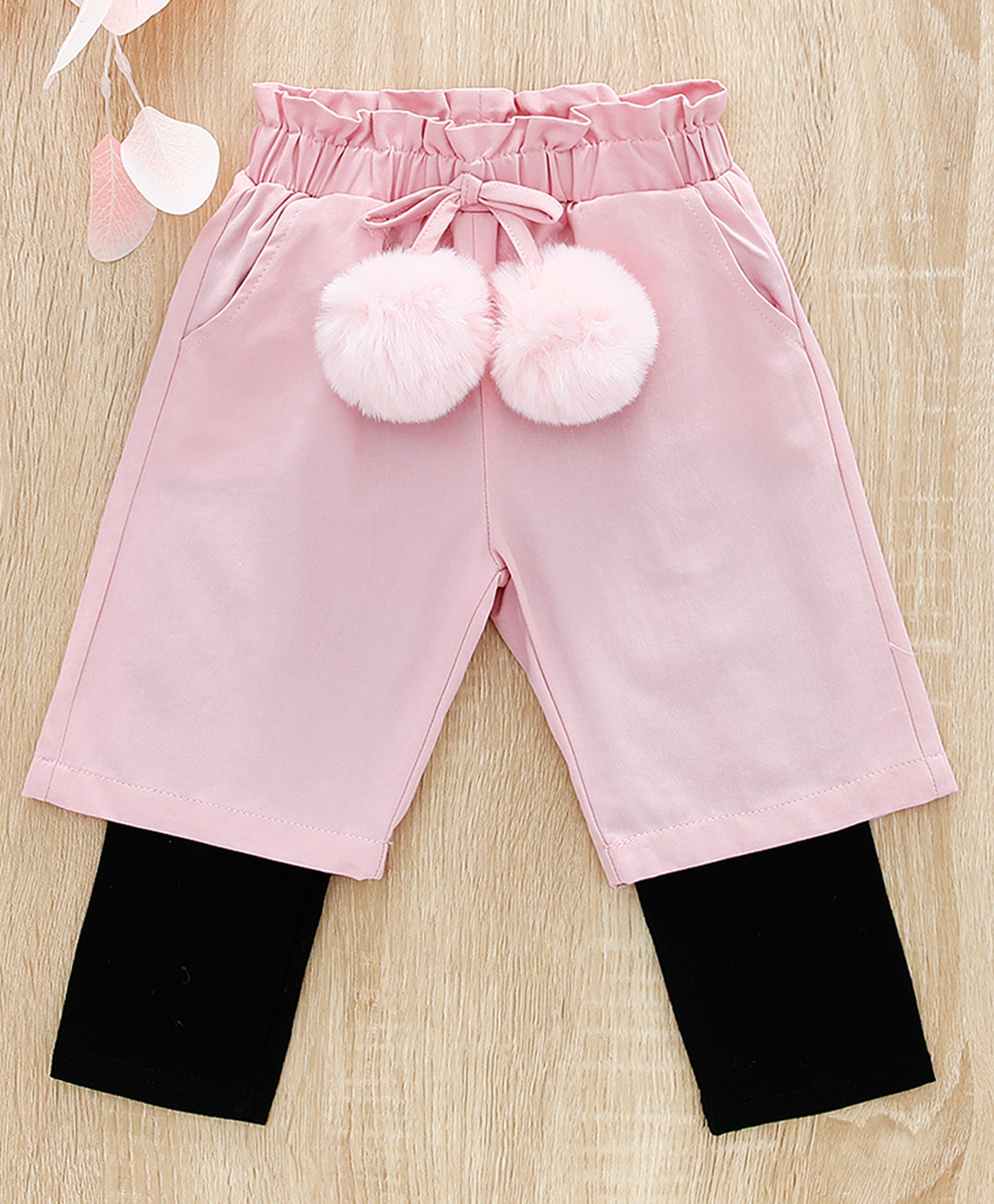 Kookie Kids Knee Length Solid Lounge Pant - Pink-image-46